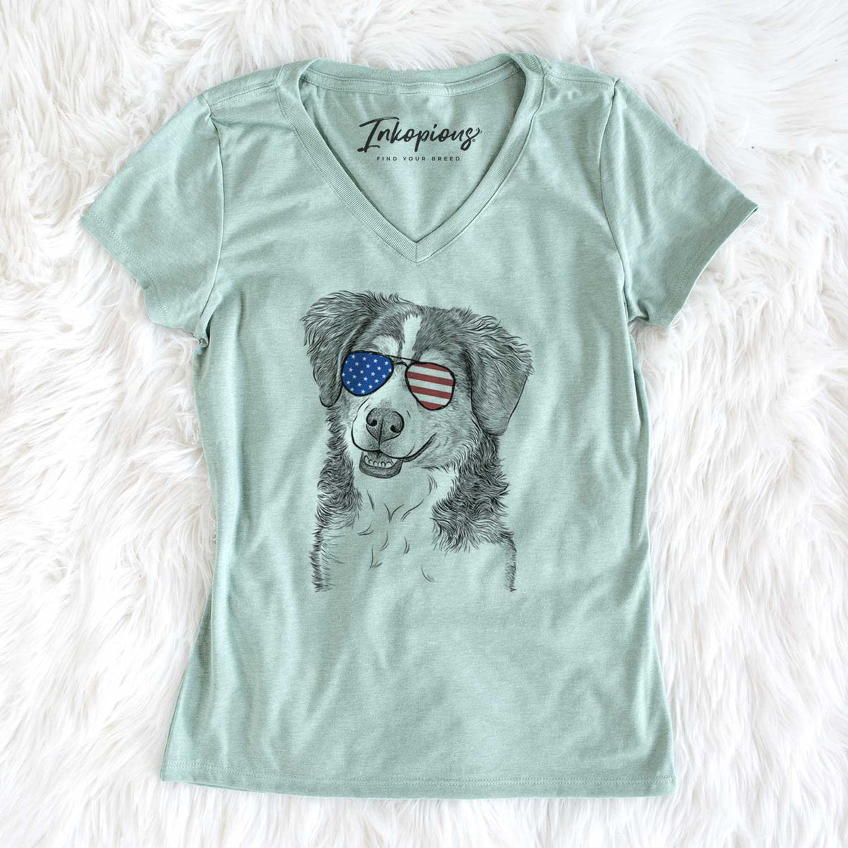 USA Molly the Miniature Bernedoodle - Women's Perfect V-neck Shirt