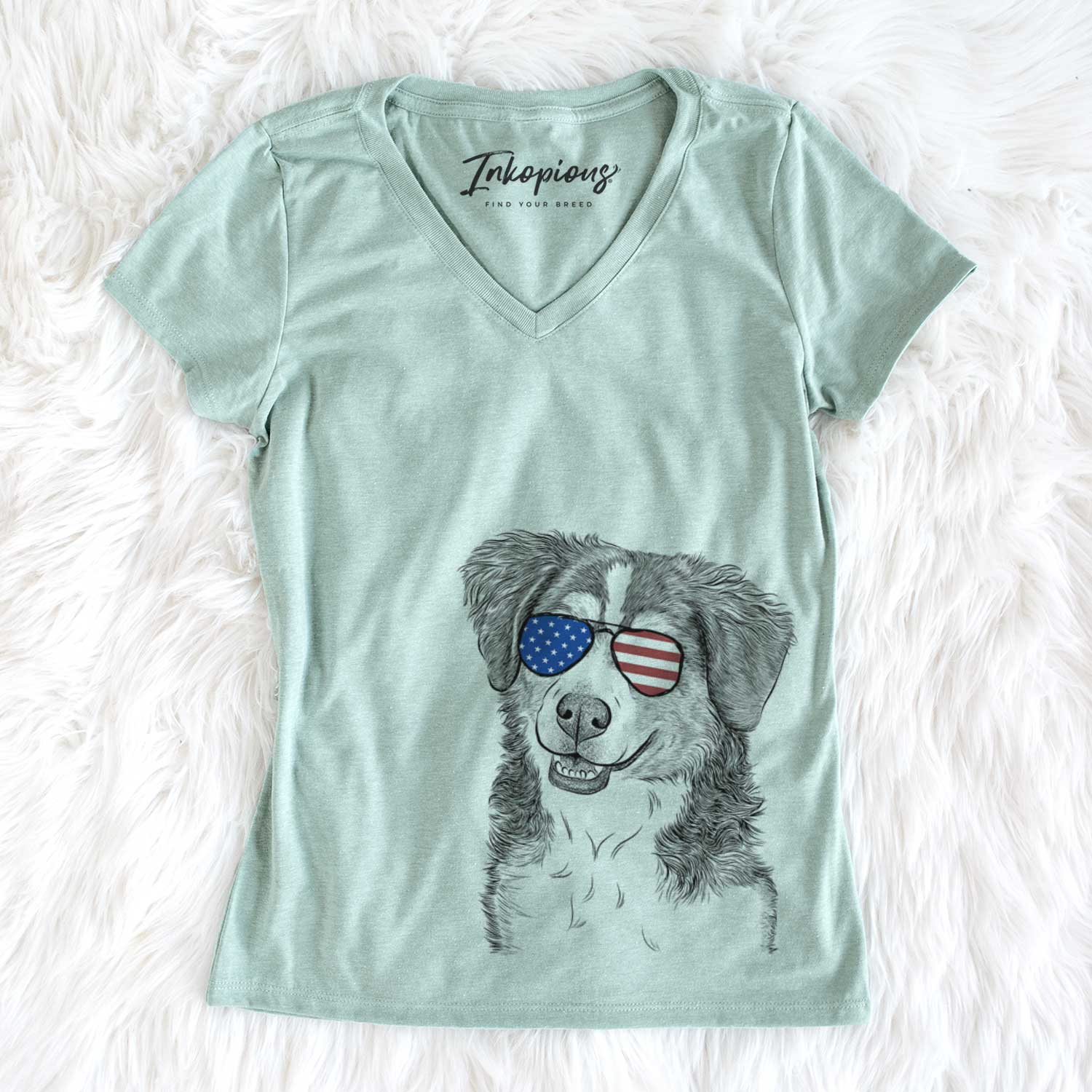 USA Molly the Miniature Bernedoodle - Women's Perfect V-neck Shirt