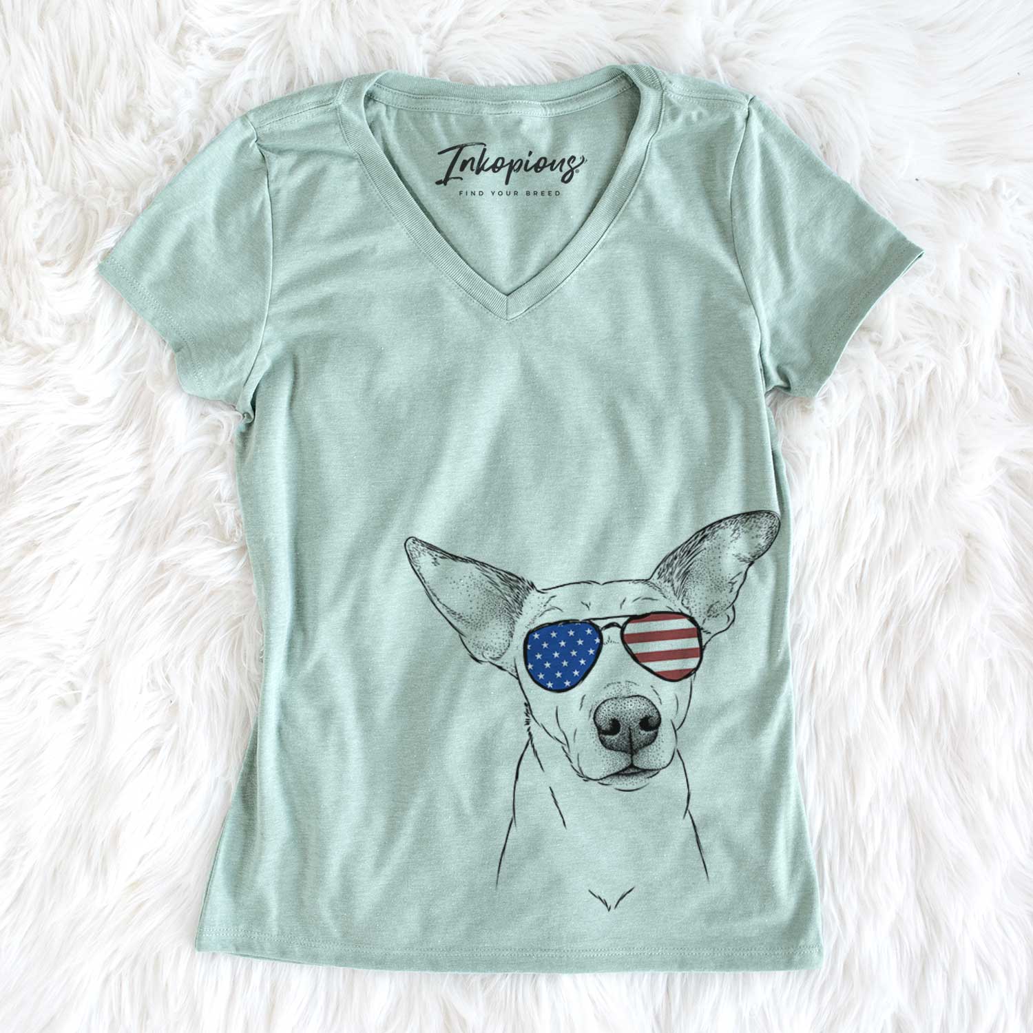 USA Molly the Jack Russell Terrier - Women's Perfect V-neck Shirt