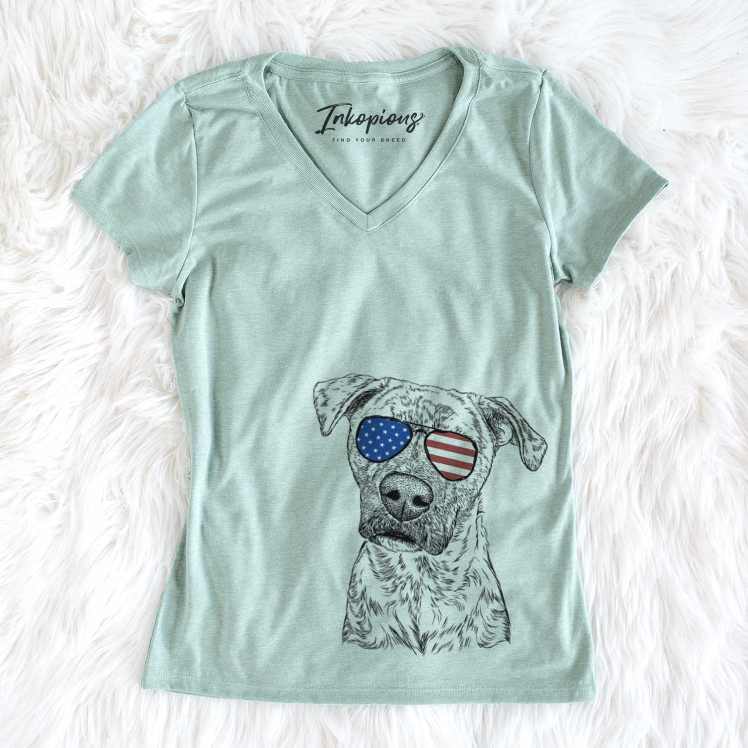 USA Monster Baby the Pitbull Mix - Women's Perfect V-neck Shirt