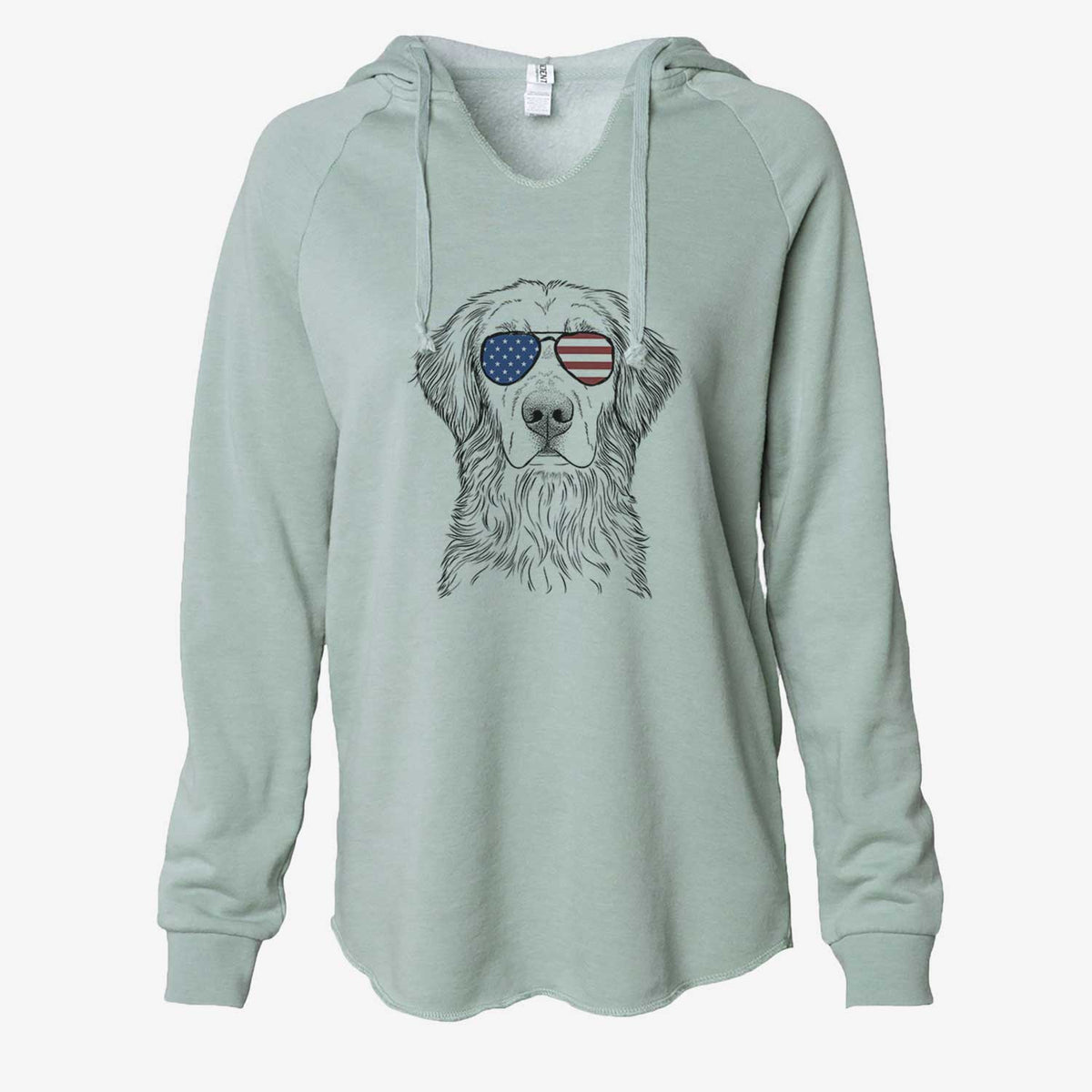 USA Moose the Field Golden Retriever - Cali Wave Hooded Sweatshirt