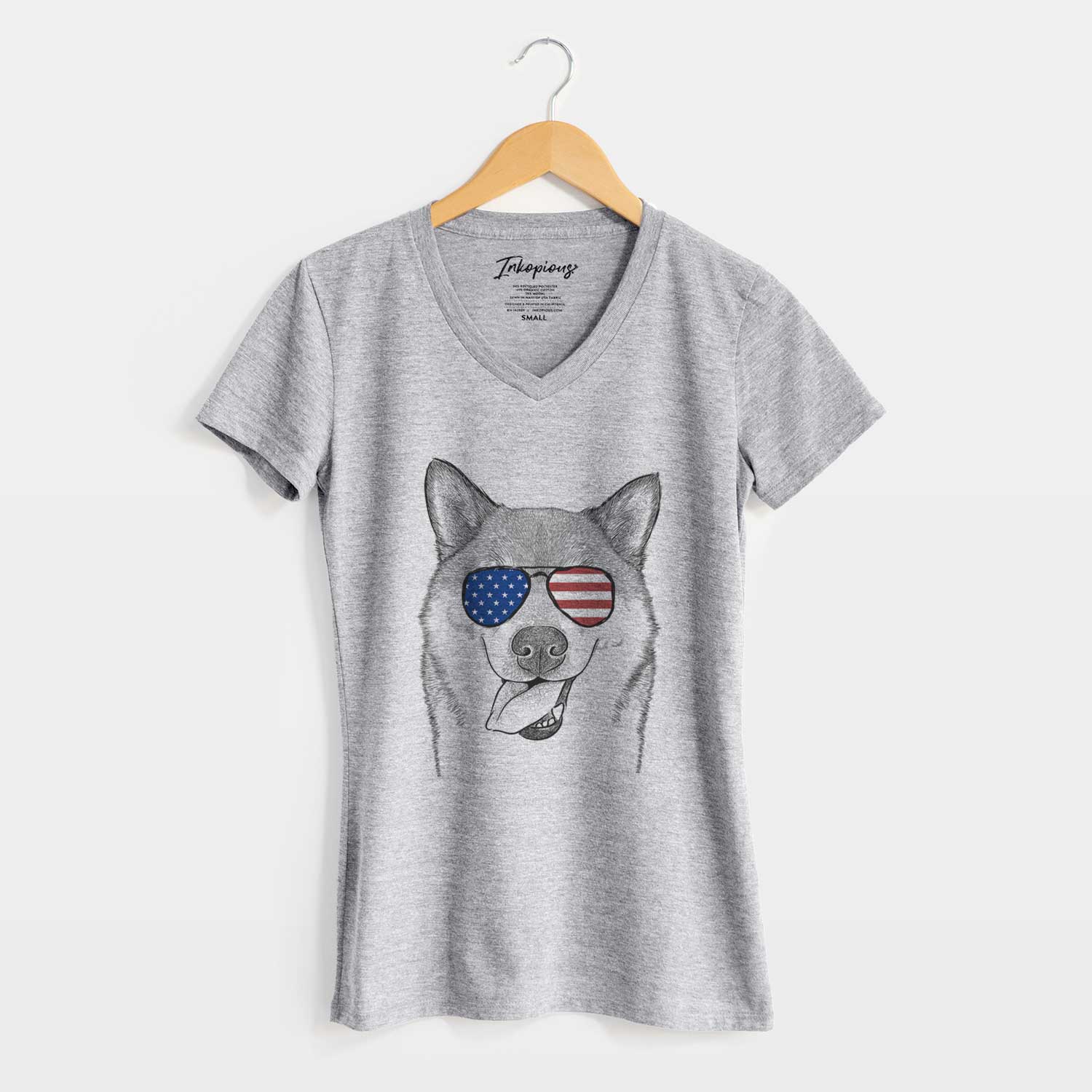 USA Mothra the Shiba Inu - Women's Perfect V-neck Shirt