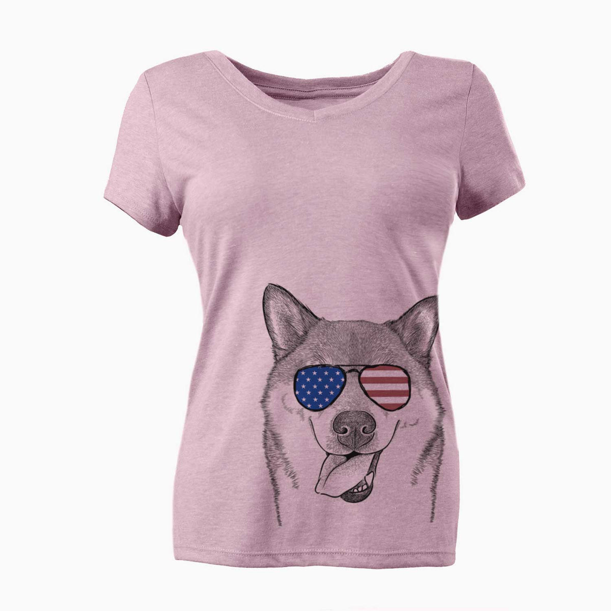 USA Mothra the Shiba Inu - Women's Perfect V-neck Shirt