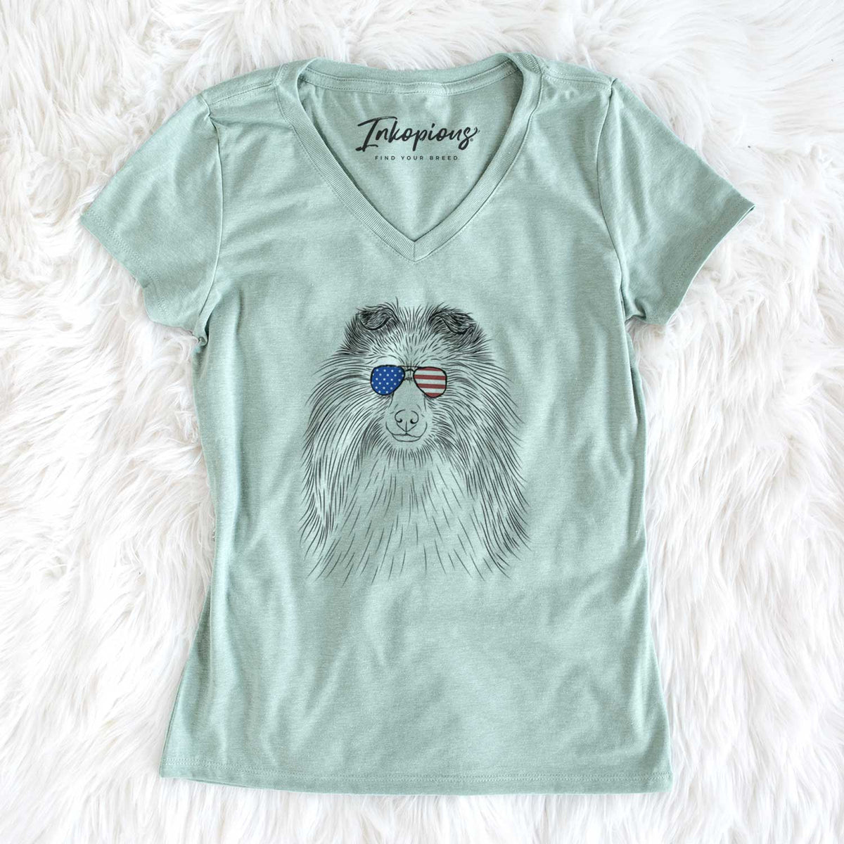 USA Moxie the Shetland Sheepdog - Women's Perfect V-neck Shirt