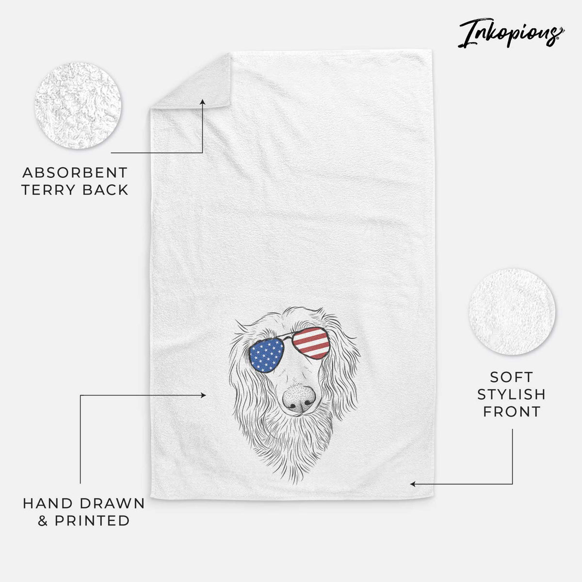 Mr. Rusty the Long Haired Dachshund Decorative Hand Towel