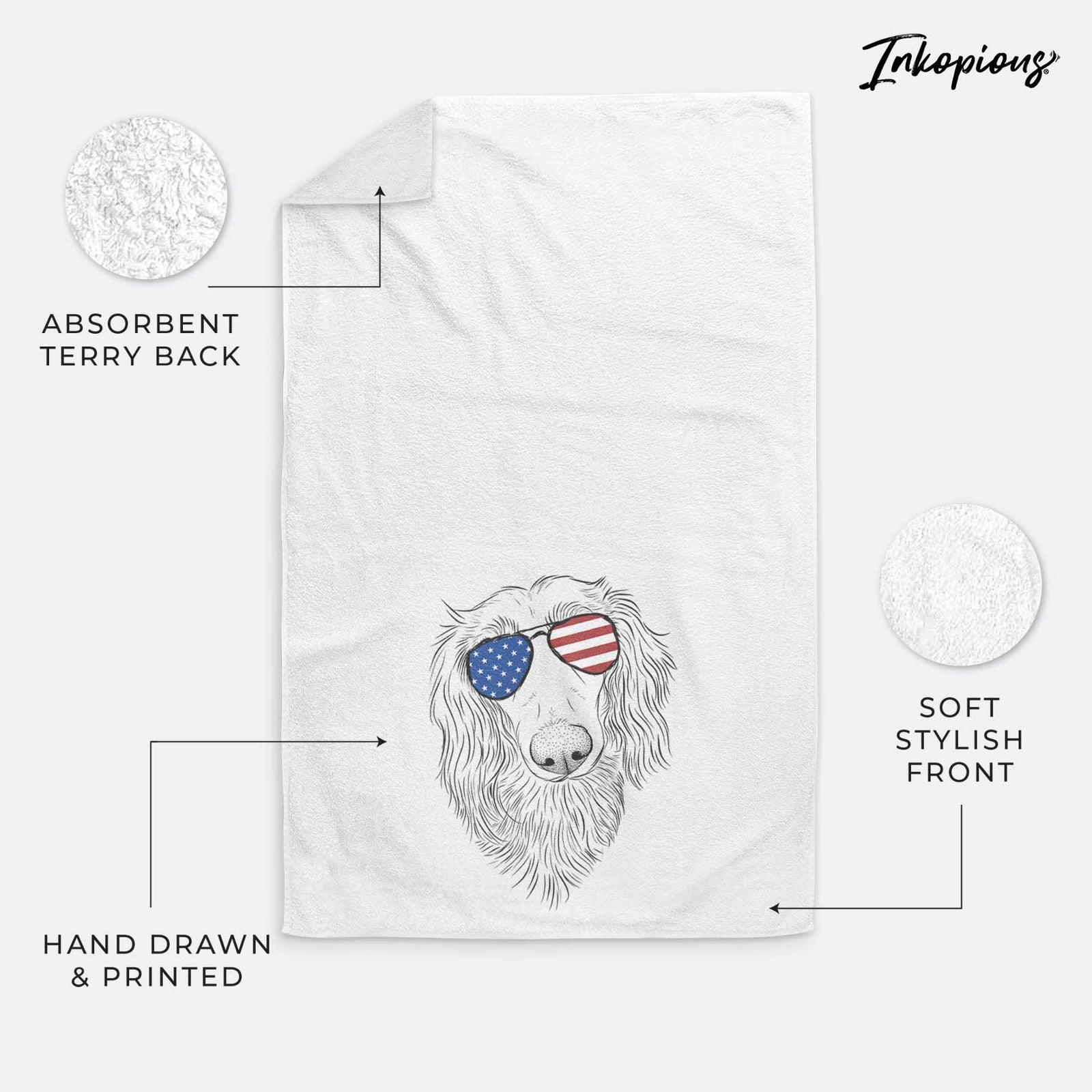 Mr. Rusty the Long Haired Dachshund Decorative Hand Towel