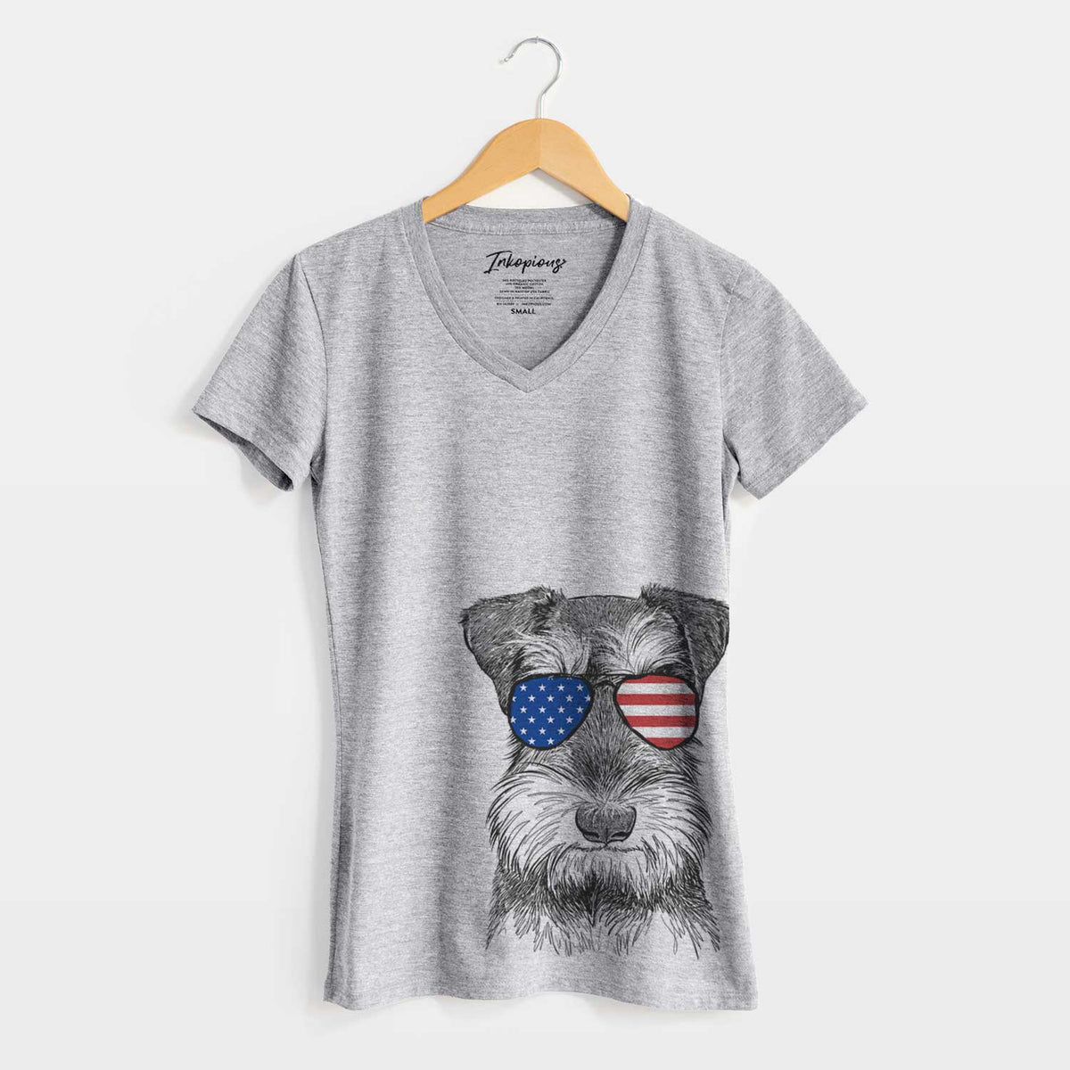 USA Murphy the Mini Schnauzer - Women's Perfect V-neck Shirt