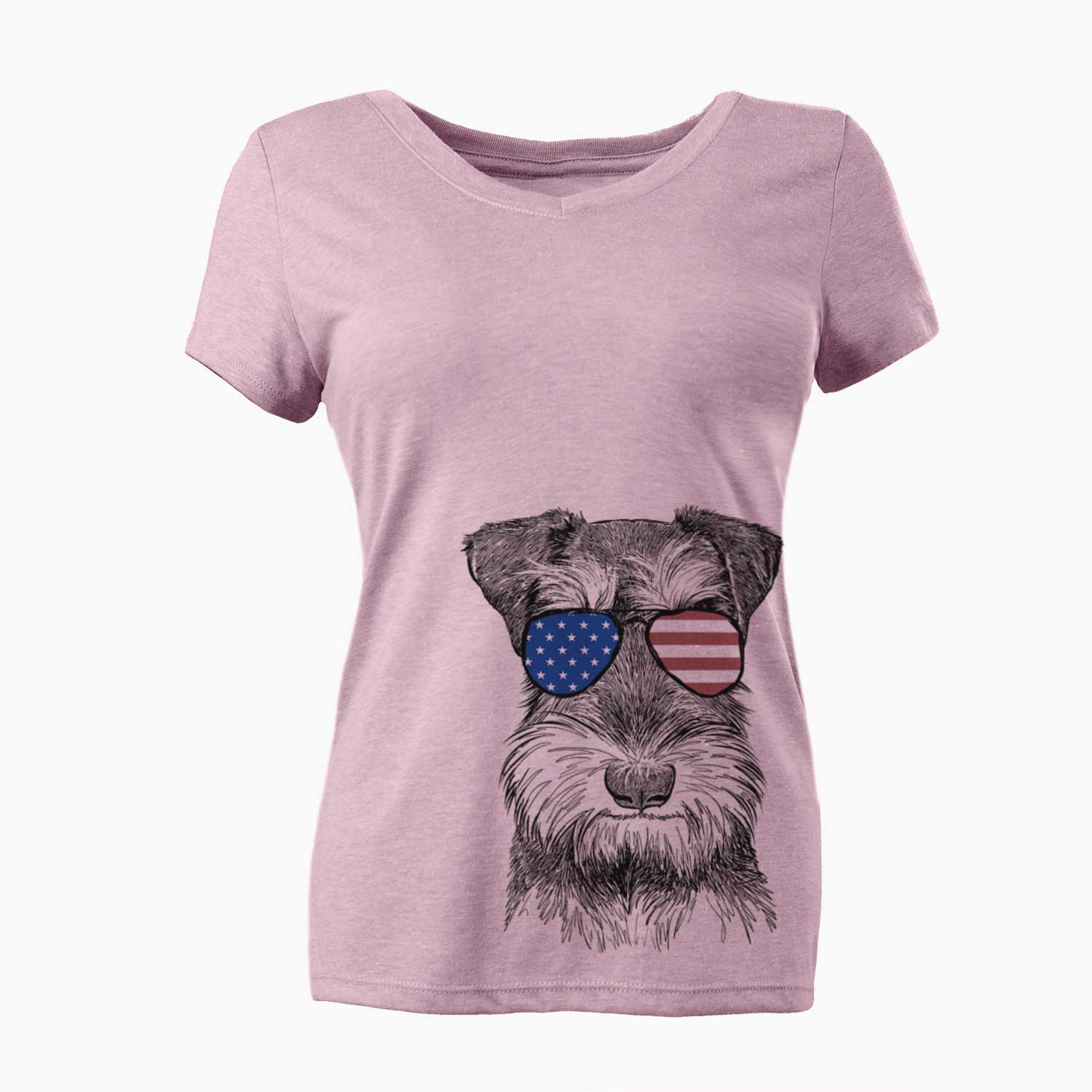 USA Murphy the Mini Schnauzer - Women's Perfect V-neck Shirt