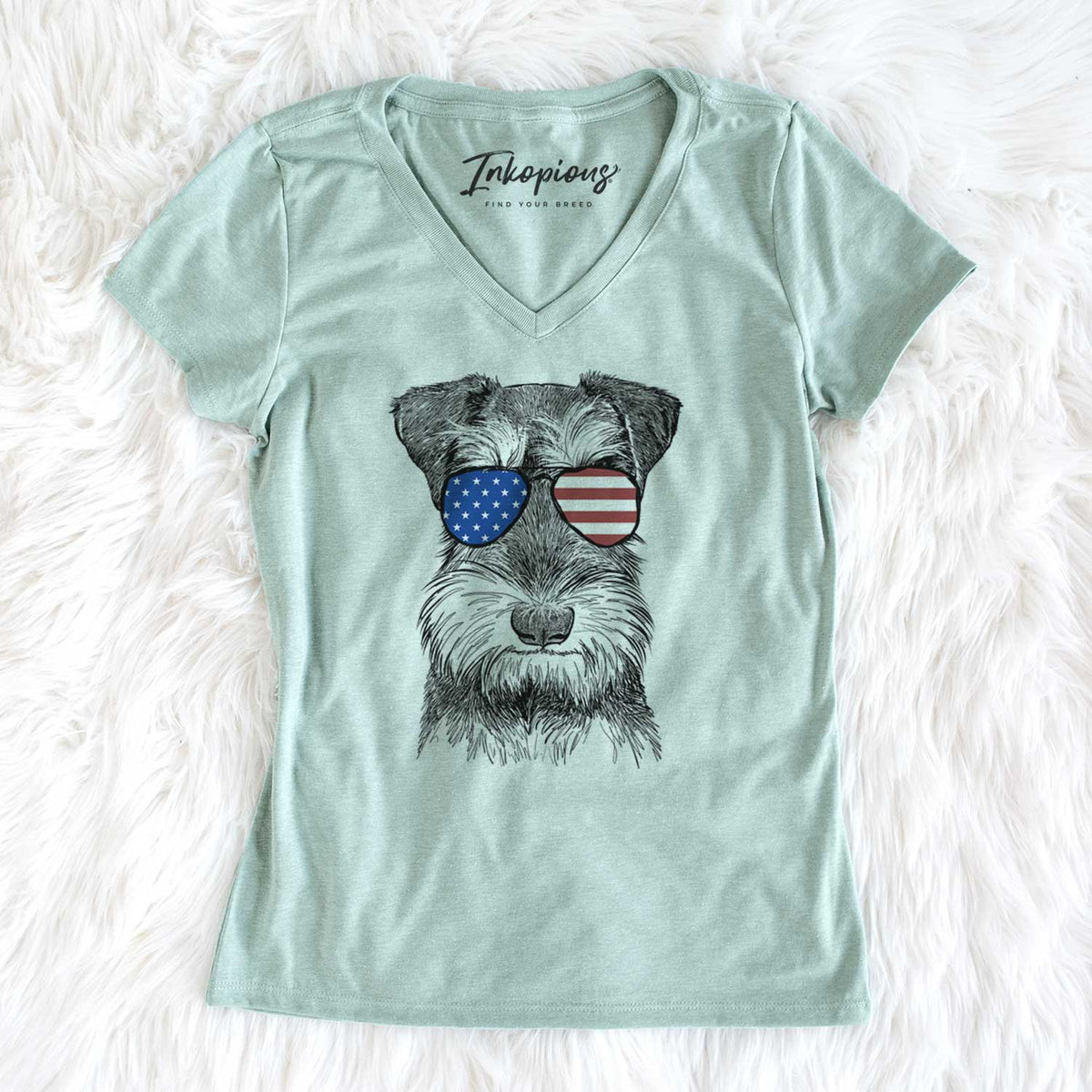 USA Murphy the Mini Schnauzer - Women's Perfect V-neck Shirt
