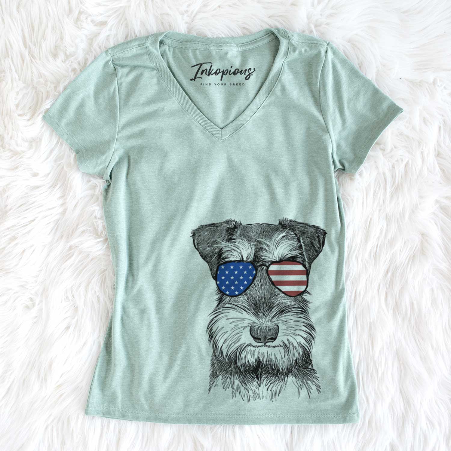 USA Murphy the Mini Schnauzer - Women's Perfect V-neck Shirt