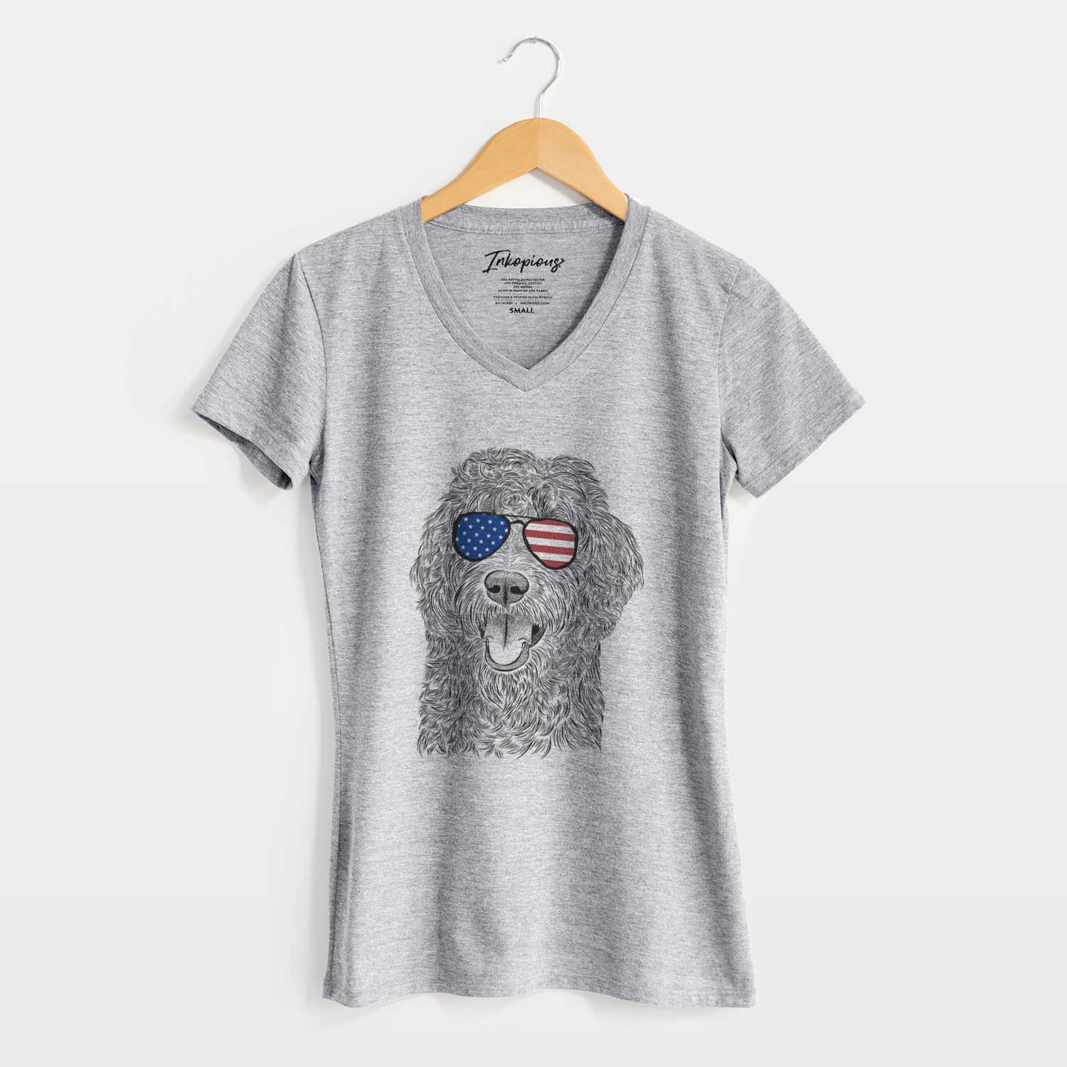 USA Murr Dog the Labradoodle - Women's Perfect V-neck Shirt