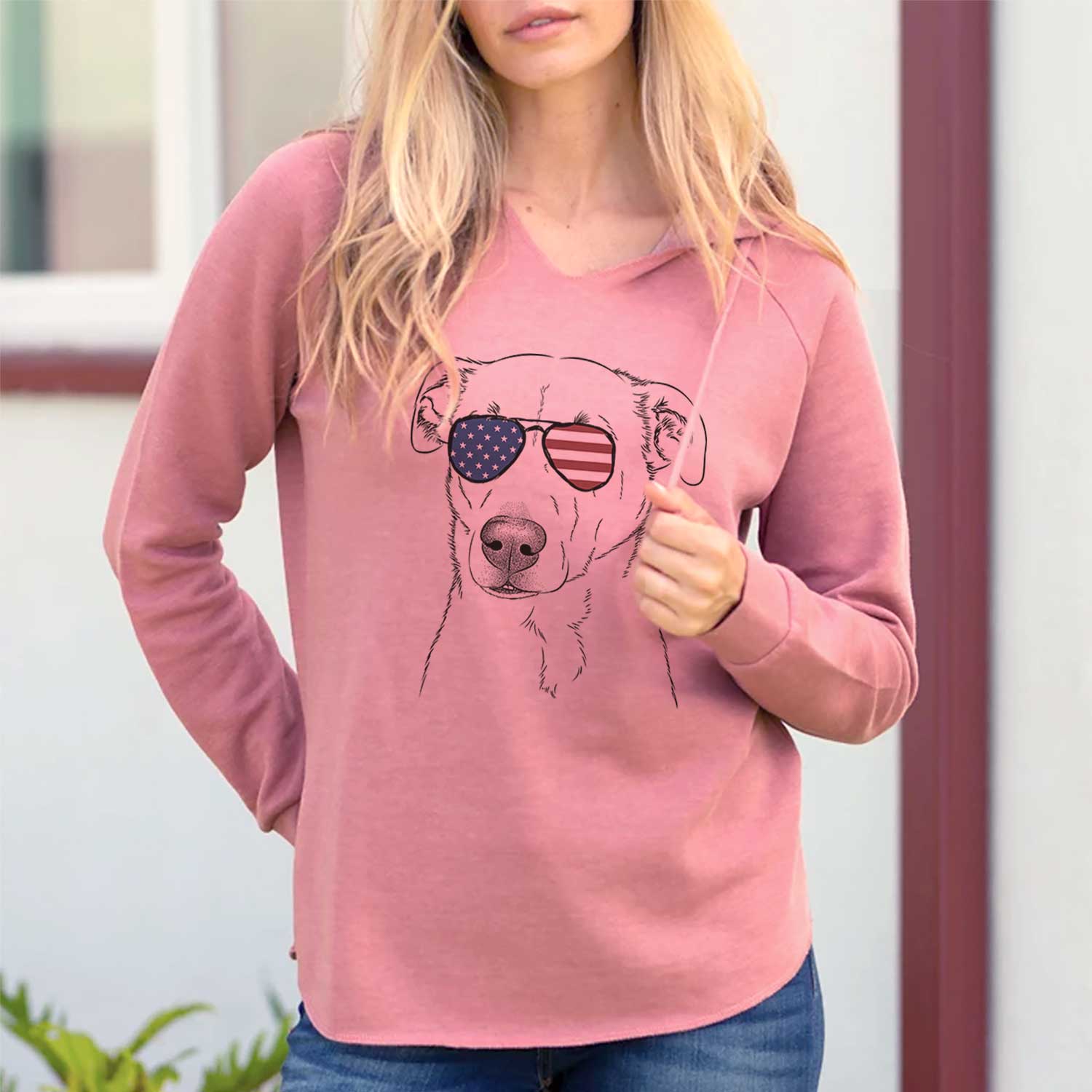 USA Nala the American Staffordshire Terrier - Cali Wave Hooded Sweatshirt