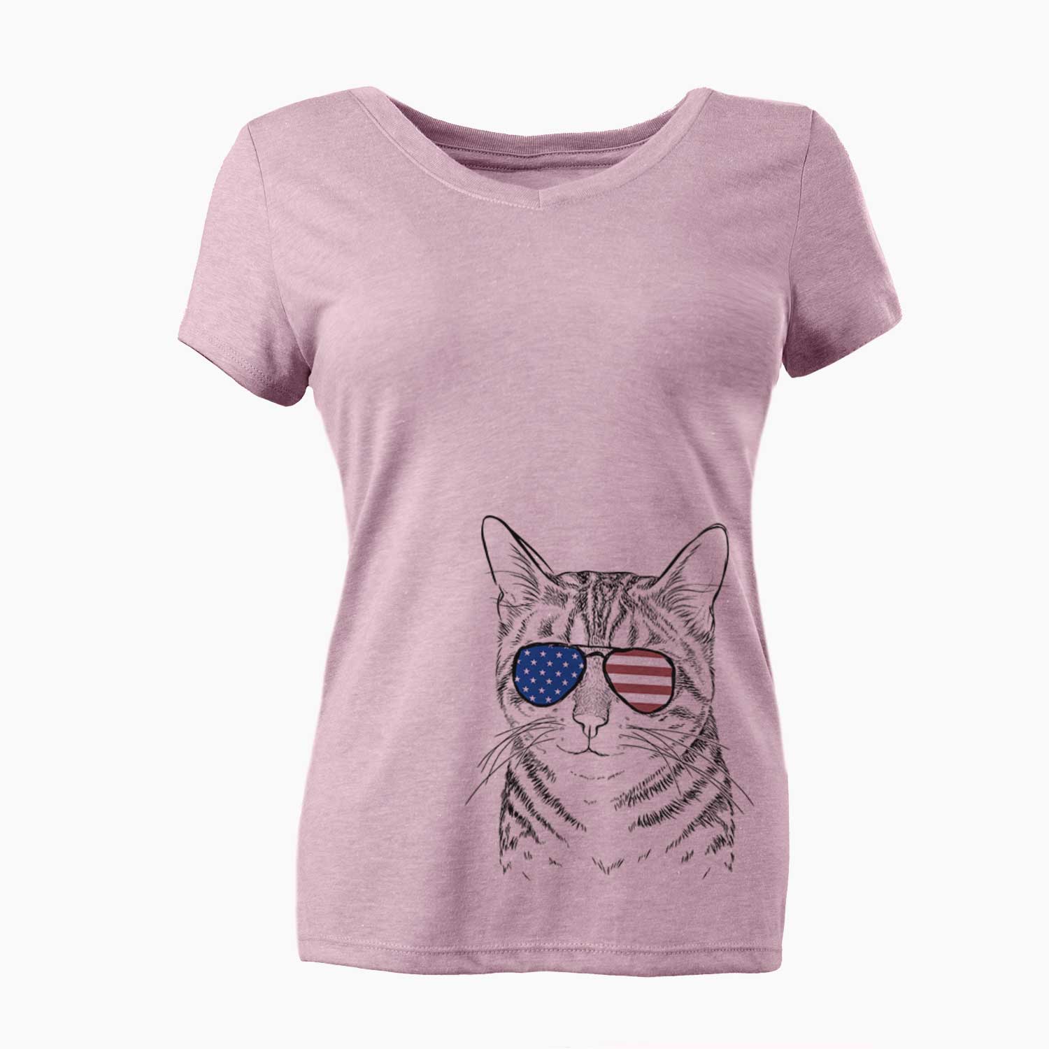 USA Nell the Tabby Cat - Women's Perfect V-neck Shirt