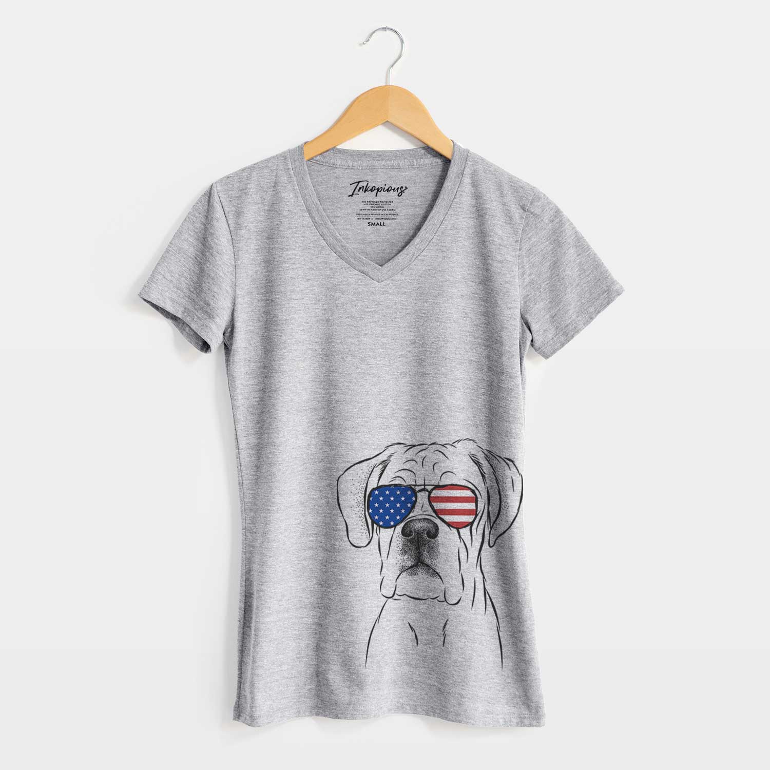 USA Nelly the Boxer - Women's Perfect V-neck Shirt