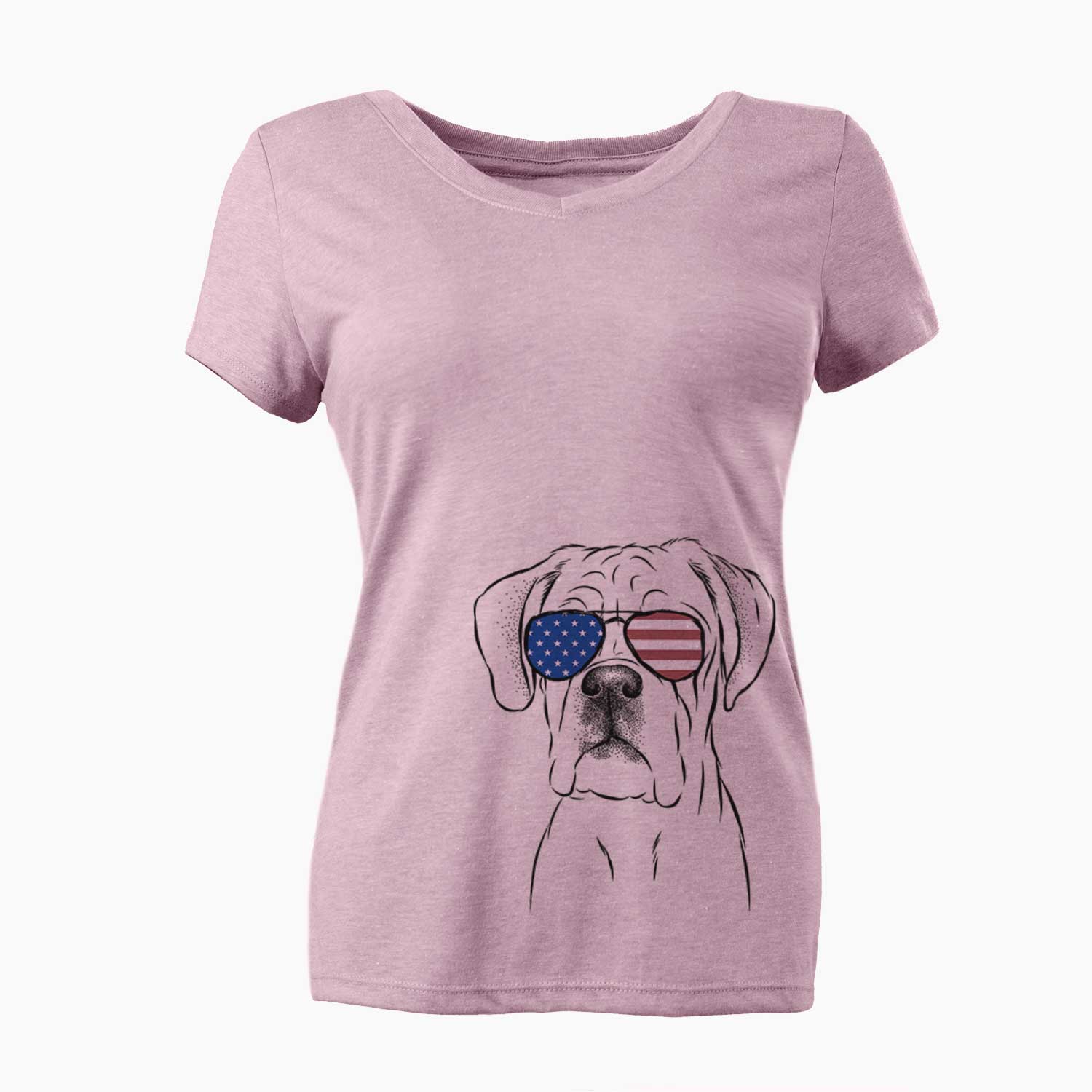 USA Nelly the Boxer - Women's Perfect V-neck Shirt