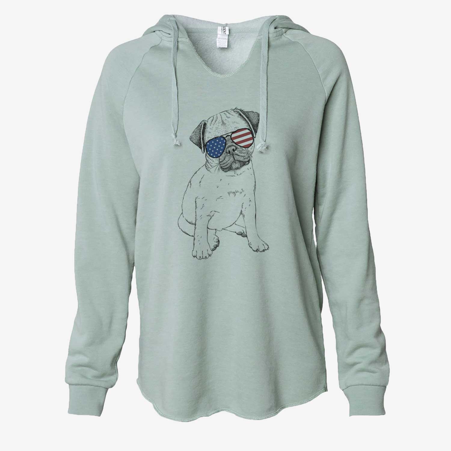 USA Nelson the Pug Puppy - Cali Wave Hooded Sweatshirt