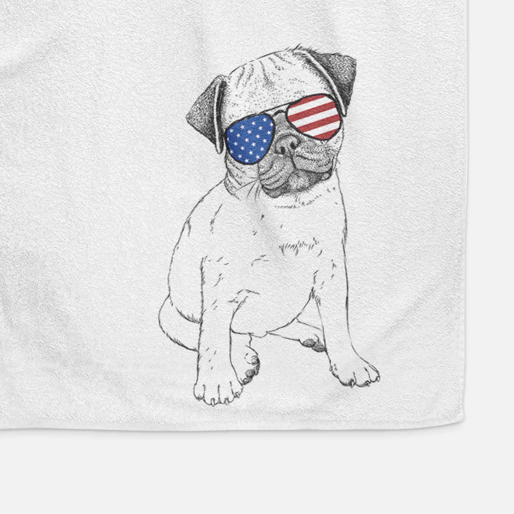 Nelson the Pug Puppy Decorative Hand Towel