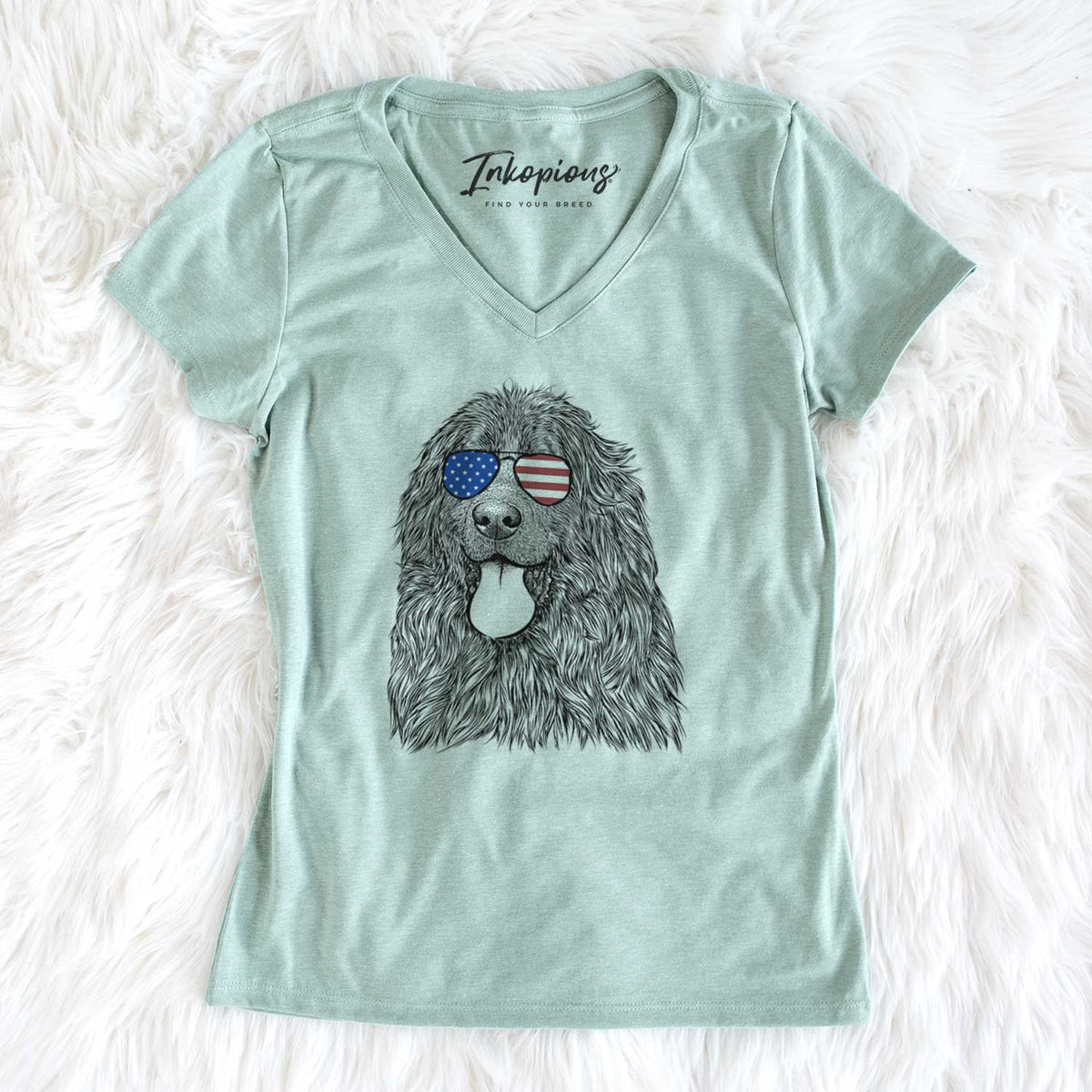 USA Neptune the Newfoundland - Women's Perfect V-neck Shirt