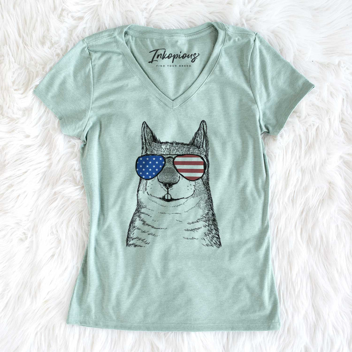 USA Nibbles the Squirrel - Women's Perfect V-neck Shirt