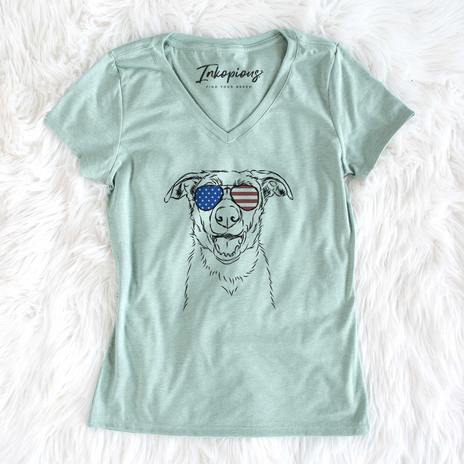 USA Noah the Border Collie - Women's Perfect V-neck Shirt