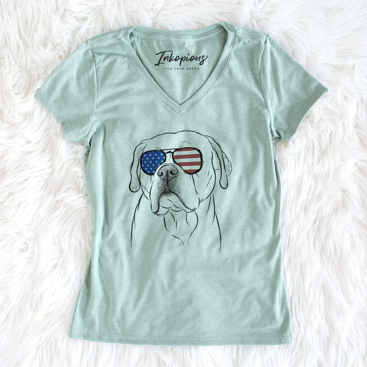 USA Nora the American Bulldog Mix - Women's Perfect V-neck Shirt