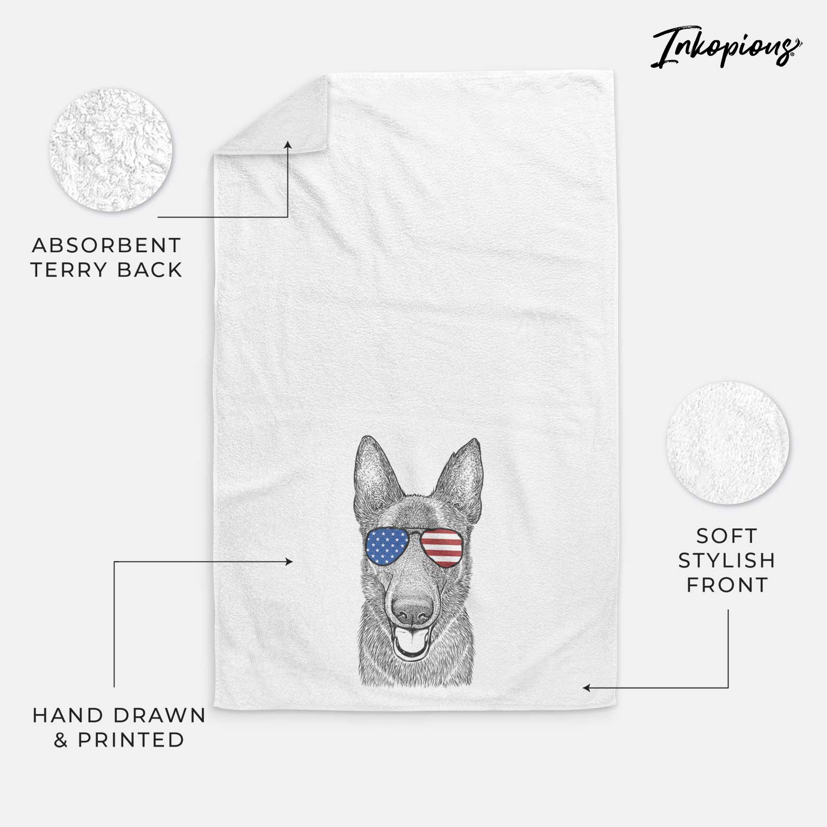 Nyx the German Shepherd Decorative Hand Towel