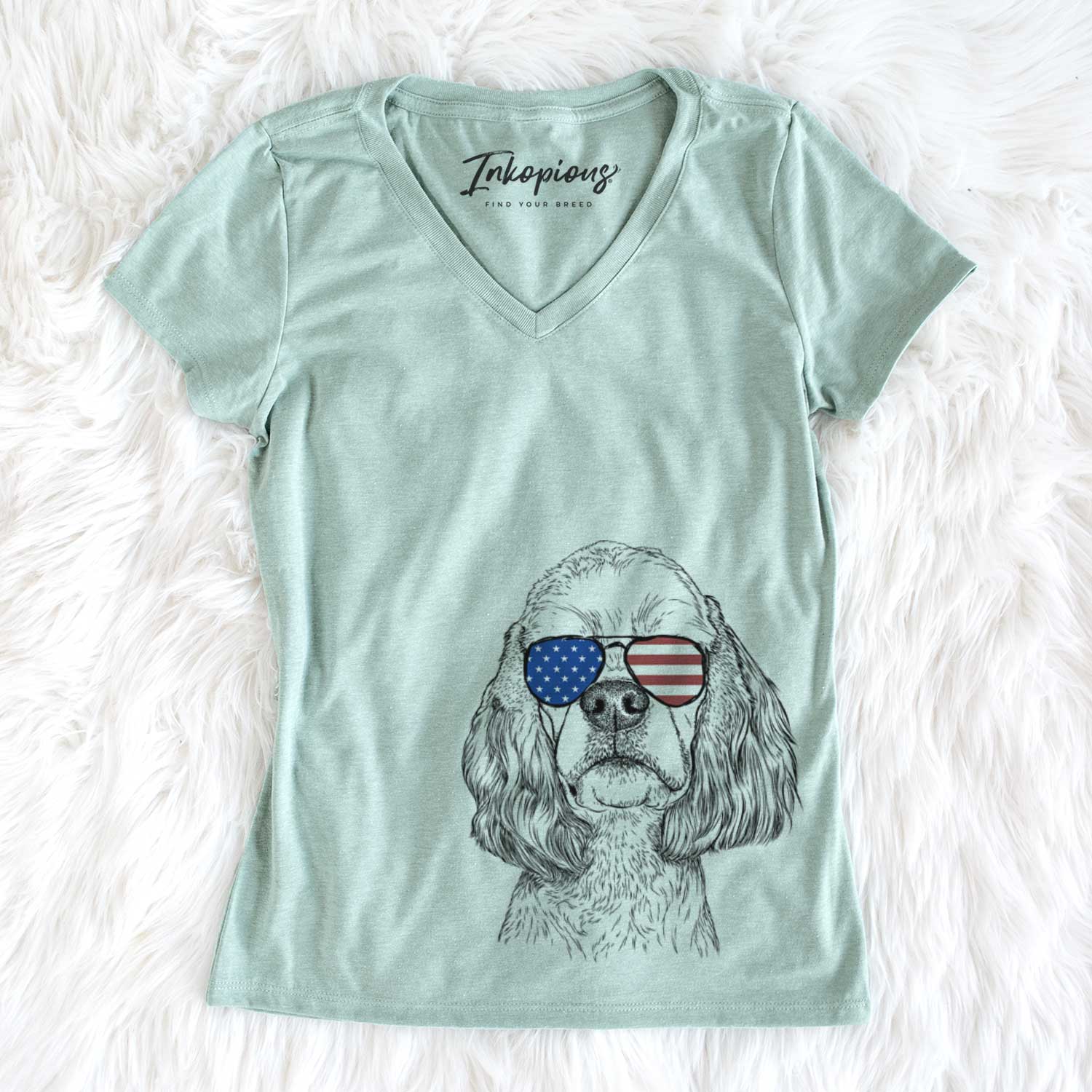 USA Oakley the American Cocker Spaniel - Women's Perfect V-neck Shirt