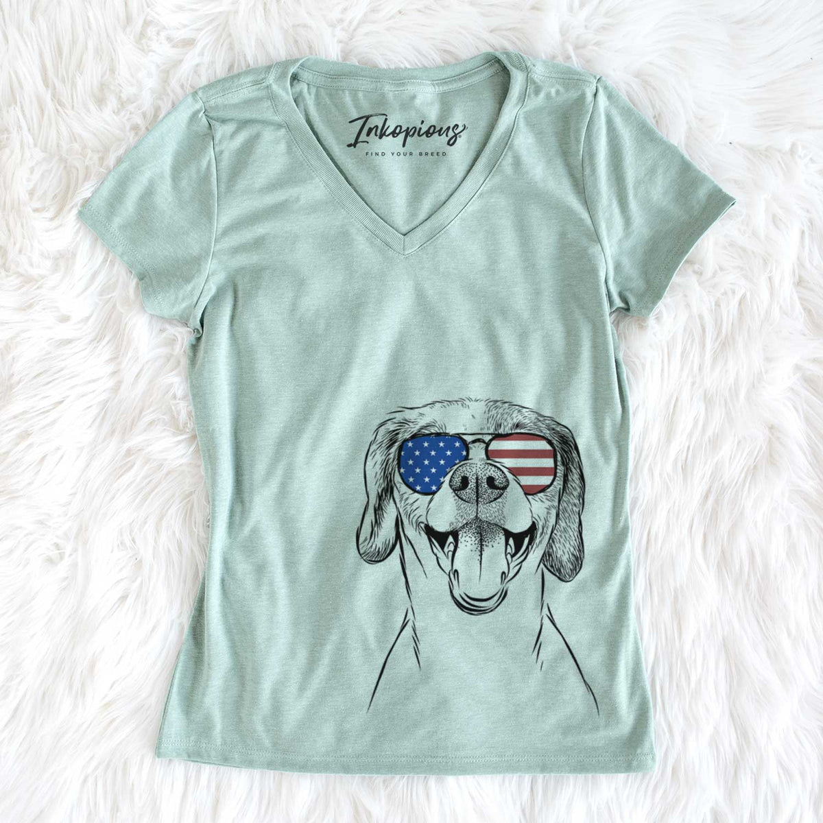 USA Obi the Beagle Mix - Women's Perfect V-neck Shirt