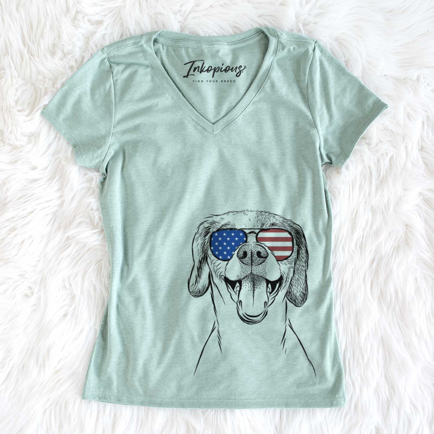 USA Obi the Beagle Mix - Women's Perfect V-neck Shirt