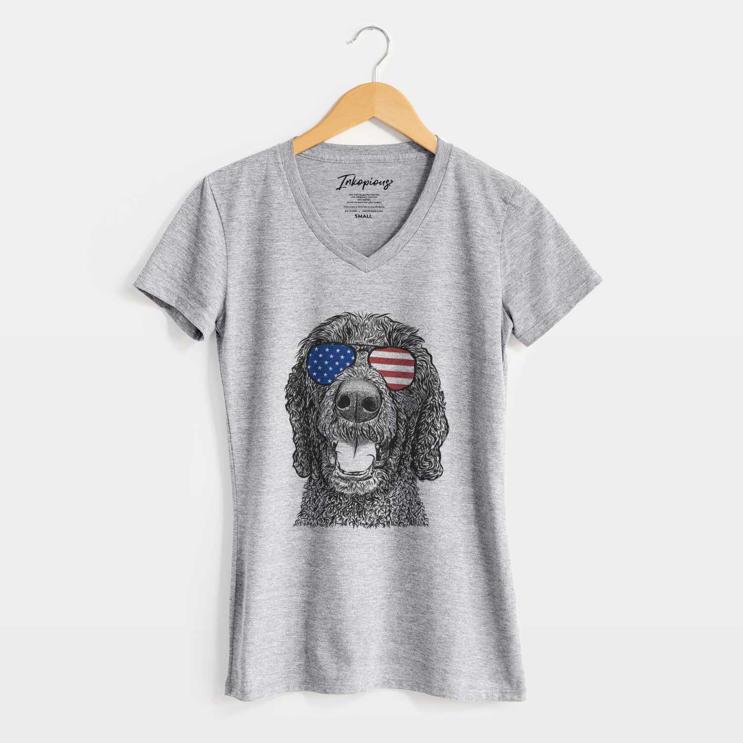 USA Obi James the Goldendoodle - Women's Perfect V-neck Shirt