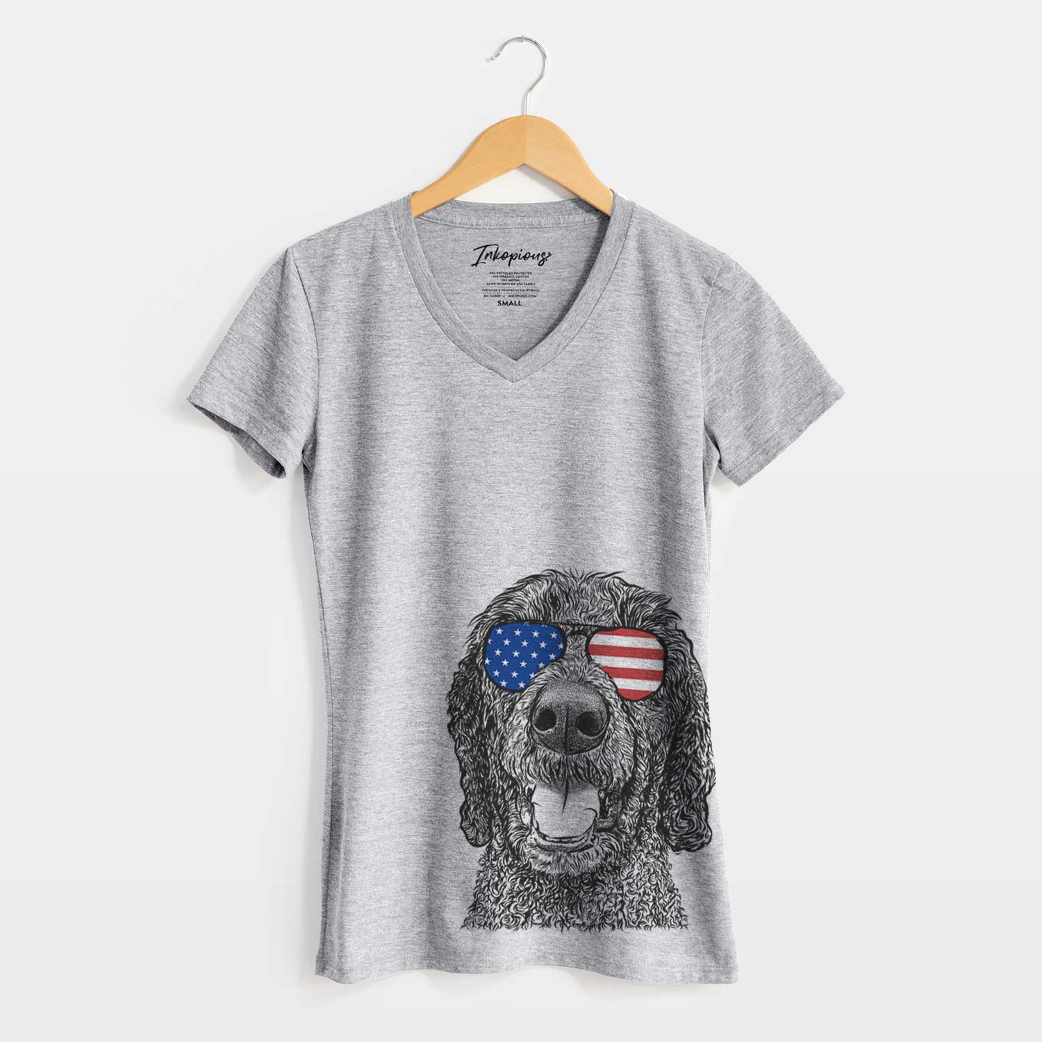 USA Obi James the Goldendoodle - Women's Perfect V-neck Shirt