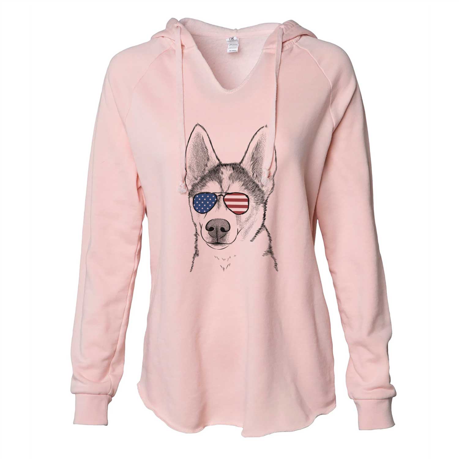 USA Odin the Siberian Husky - Cali Wave Hooded Sweatshirt