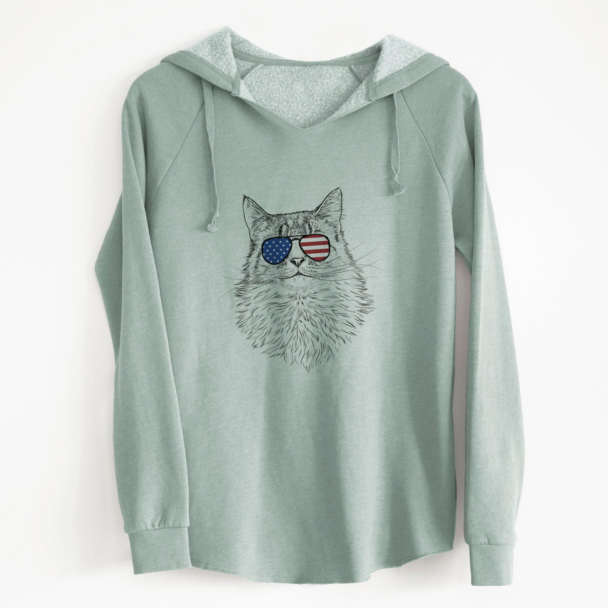 USA Olive the Cat - Cali Wave Hooded Sweatshirt