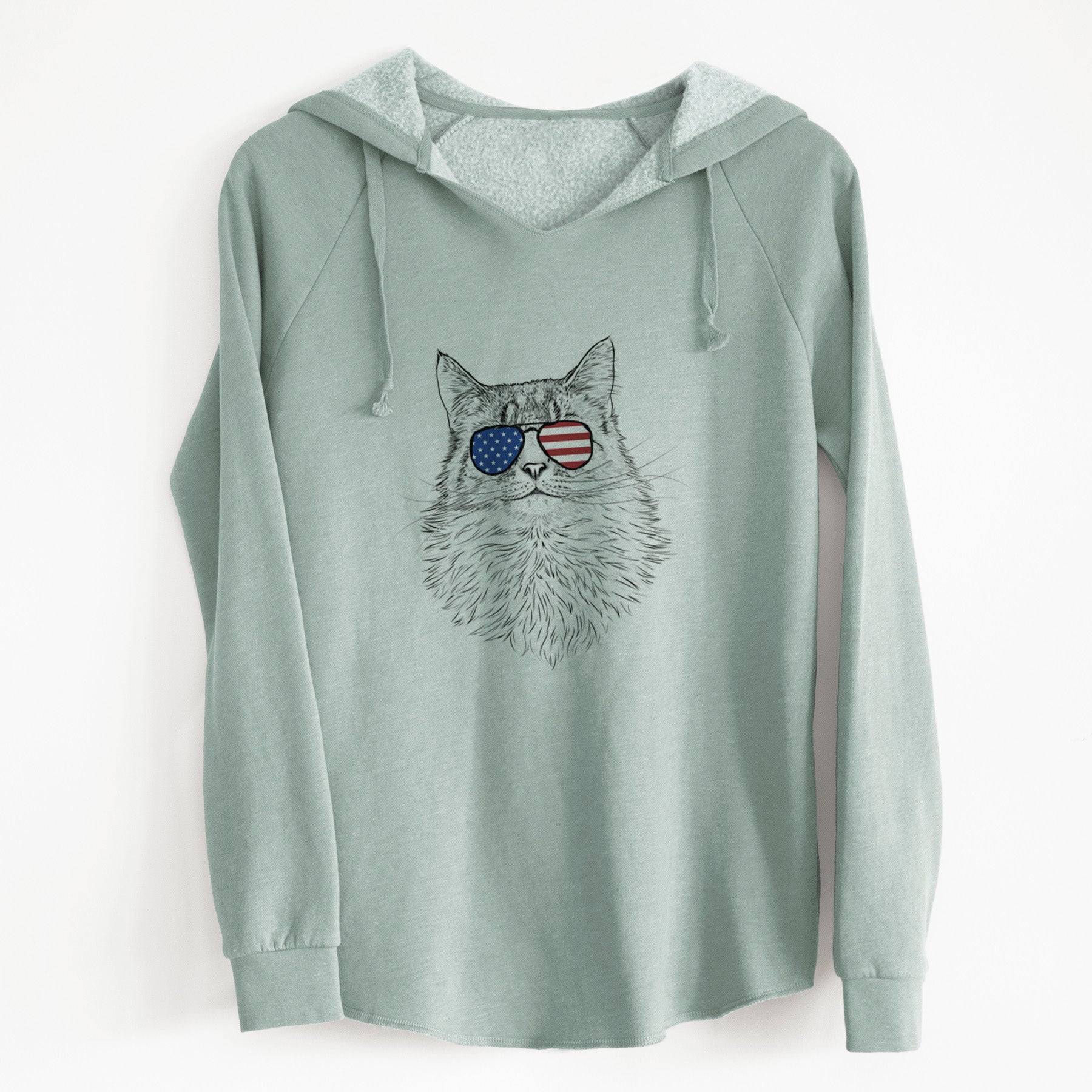 USA Olive the Cat - Cali Wave Hooded Sweatshirt