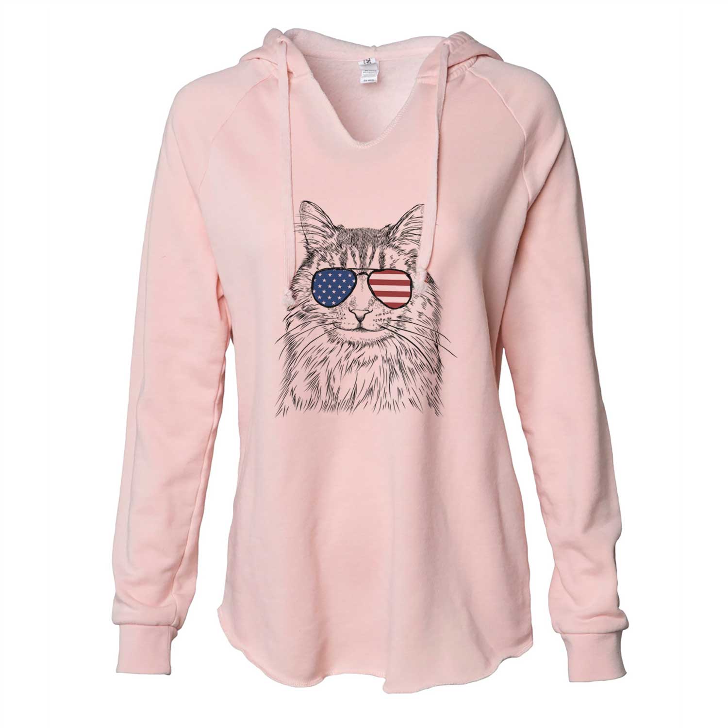 USA Oliver Fluff the Maine Coon Mix Cat - Cali Wave Hooded Sweatshirt