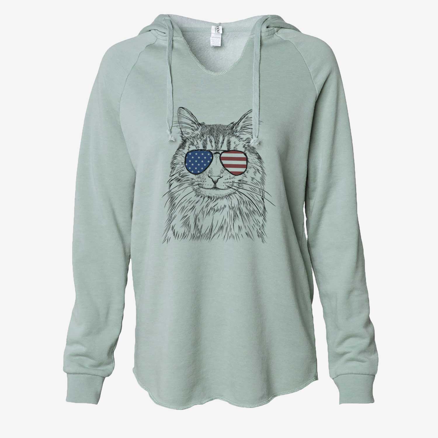 USA Oliver Fluff the Maine Coon Mix Cat - Cali Wave Hooded Sweatshirt
