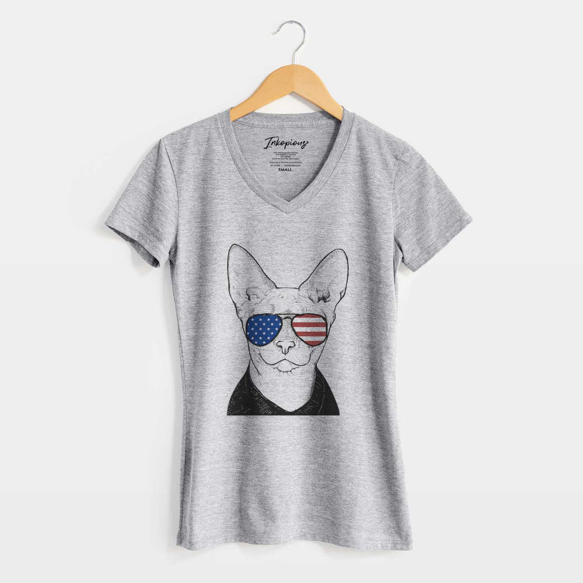 USA Oliver Watson the Sphynx Cat - Women&#39;s Perfect V-neck Shirt