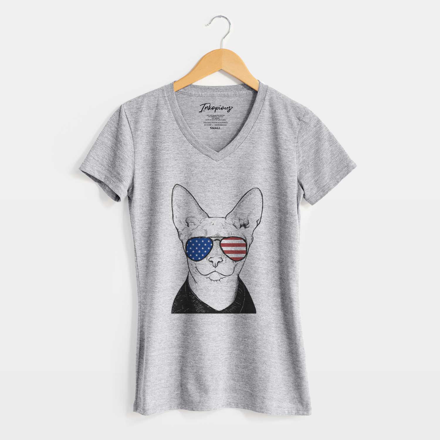 USA Oliver Watson the Sphynx Cat - Women's Perfect V-neck Shirt