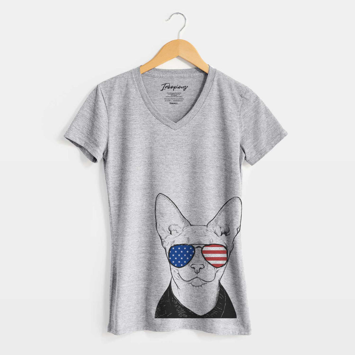 USA Oliver Watson the Sphynx Cat - Women's Perfect V-neck Shirt