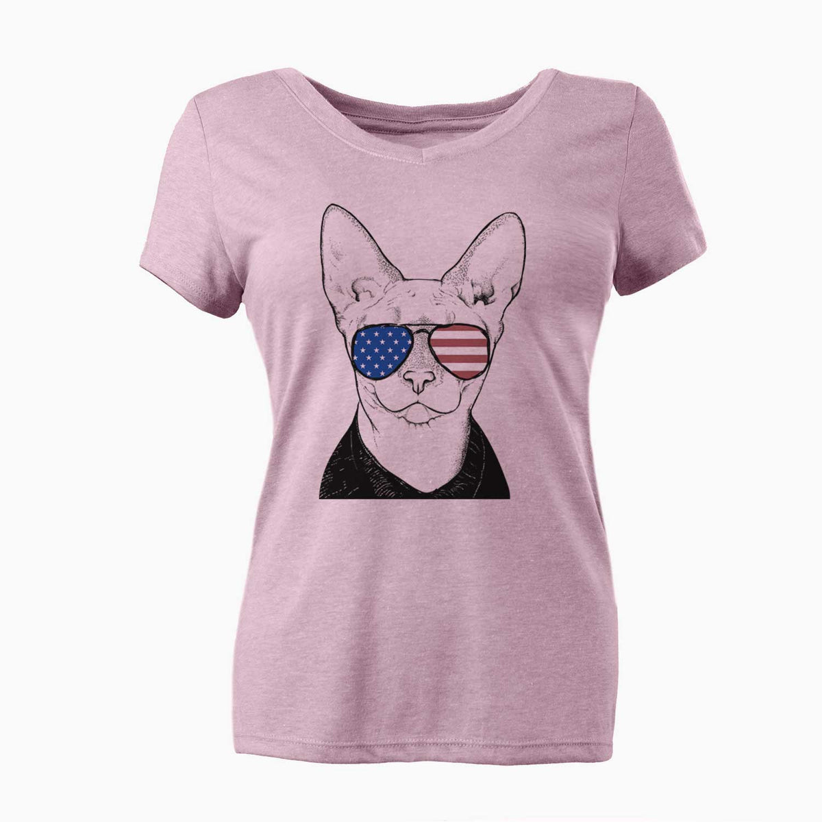 USA Oliver Watson the Sphynx Cat - Women's Perfect V-neck Shirt