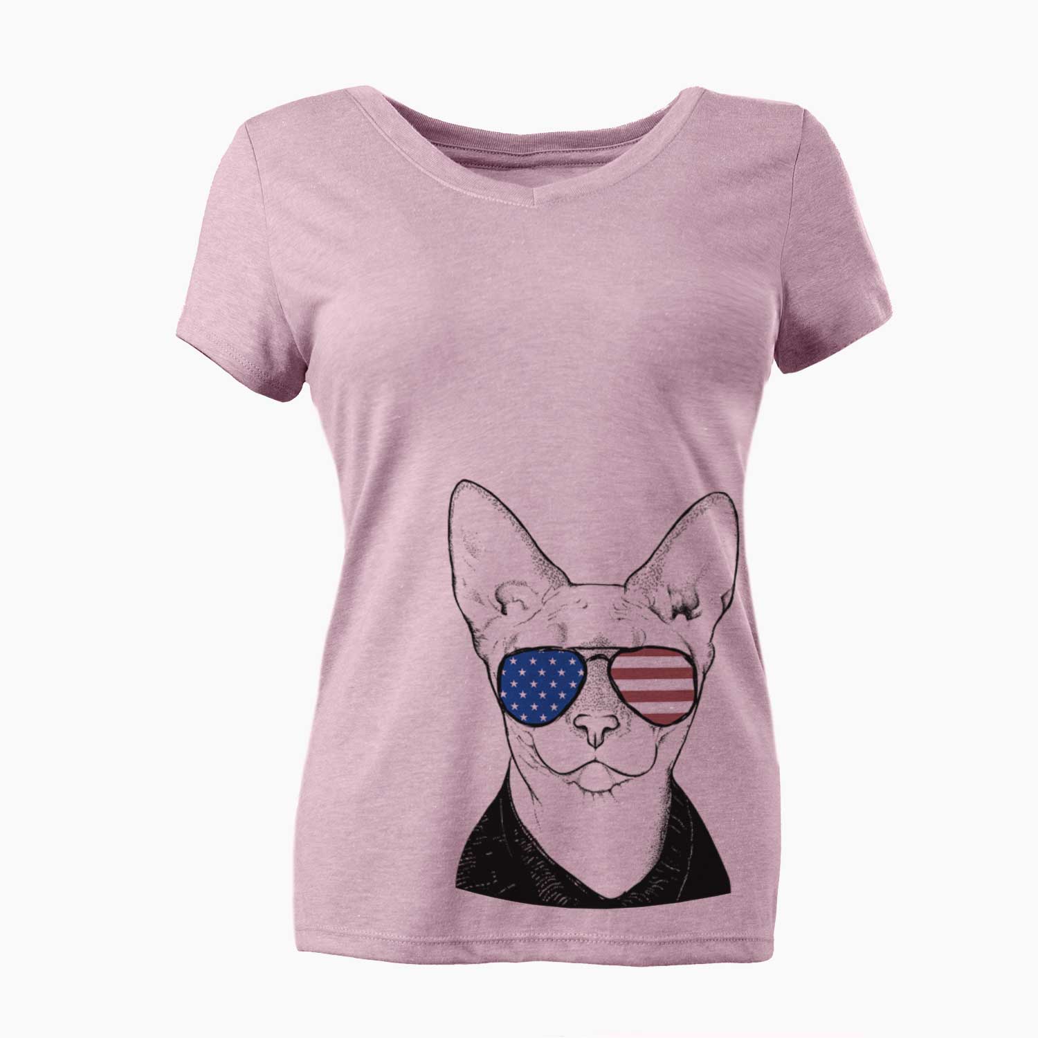 USA Oliver Watson the Sphynx Cat - Women's Perfect V-neck Shirt