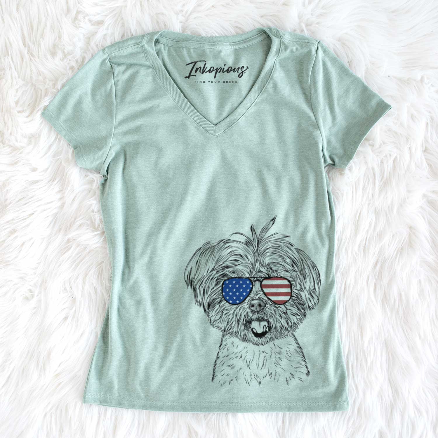 USA Oliver the Yorkie Mix - Women's Perfect V-neck Shirt