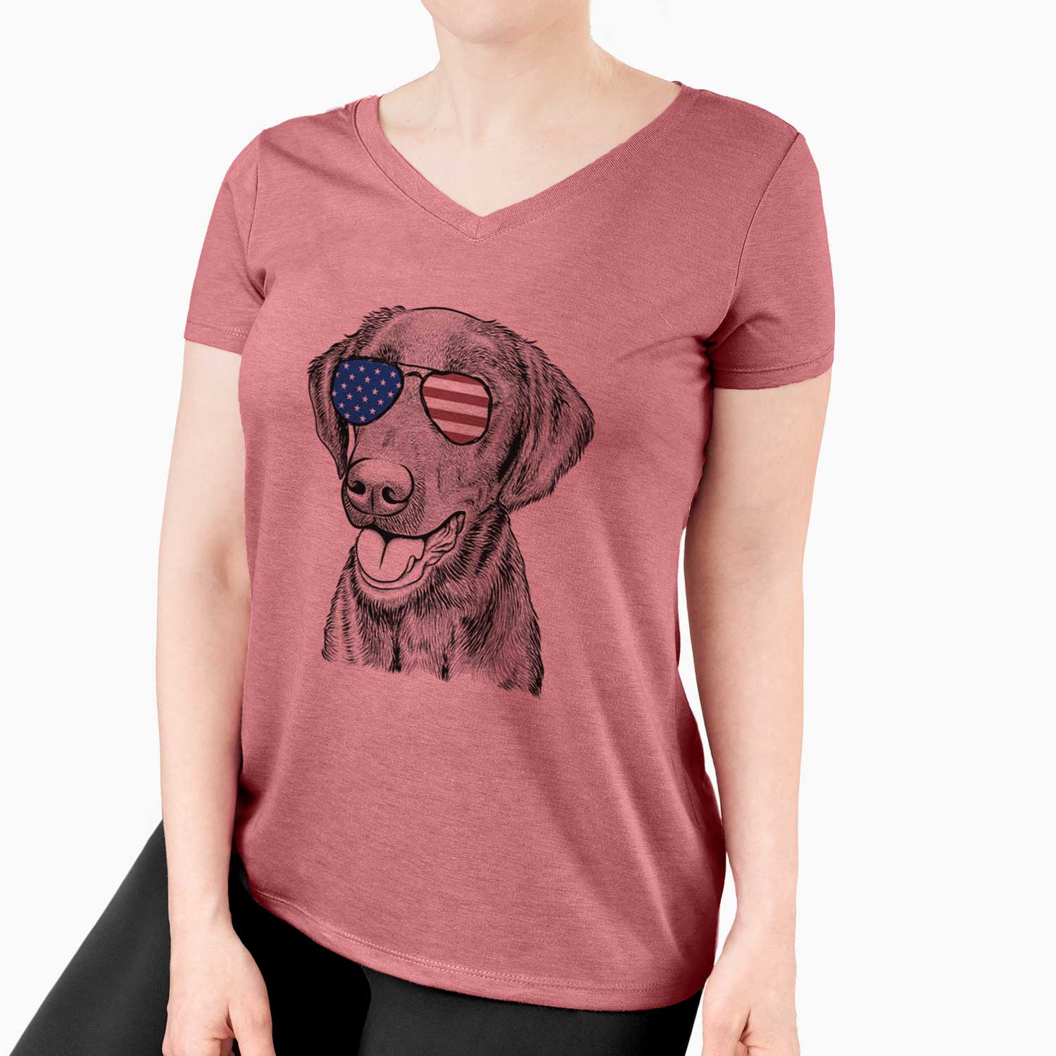 USA Onyx the Labrador Retriever - Women's Perfect V-neck Shirt