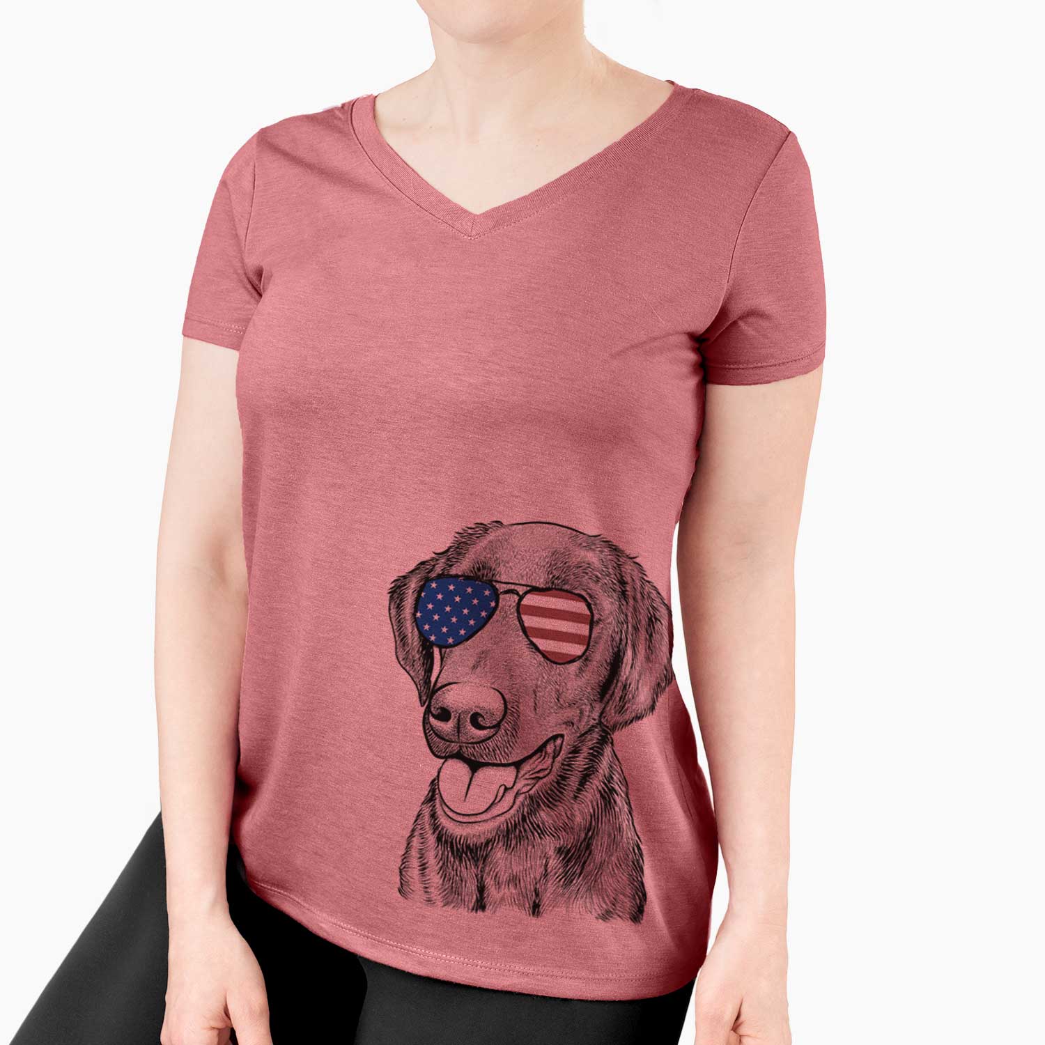 USA Onyx the Labrador Retriever - Women's Perfect V-neck Shirt