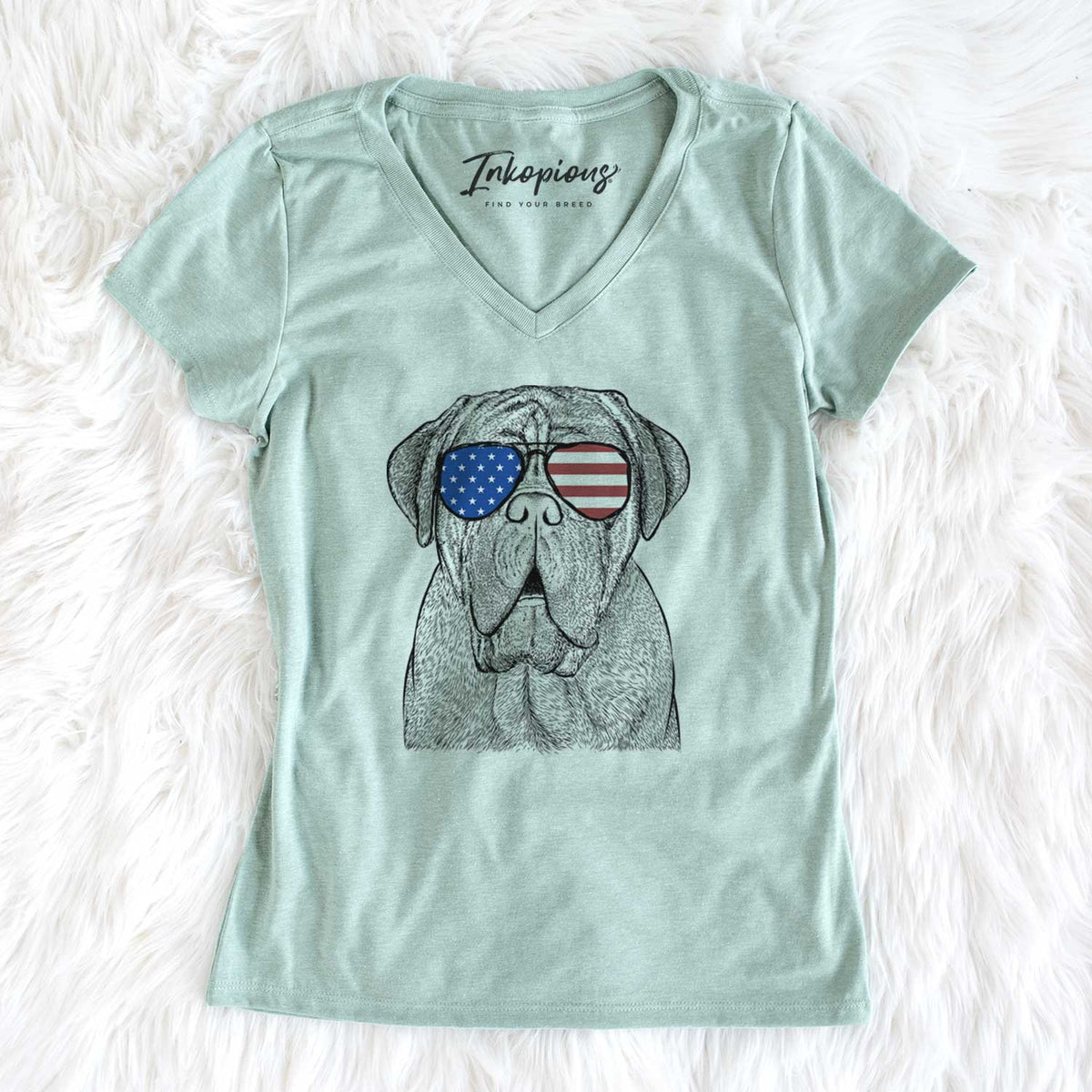 USA Optimus the Dogue de Bordeaux - Women's Perfect V-neck Shirt