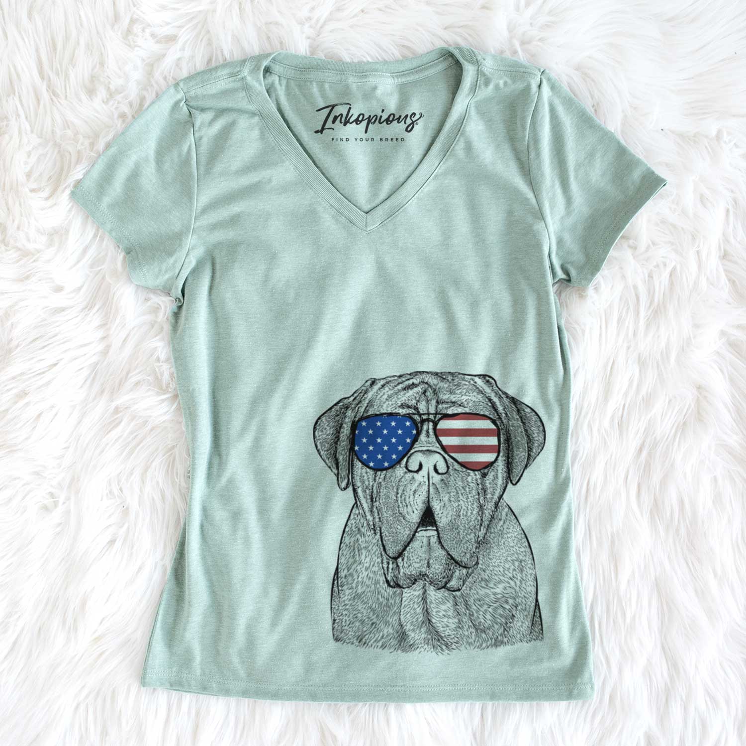 USA Optimus the Dogue de Bordeaux - Women's Perfect V-neck Shirt