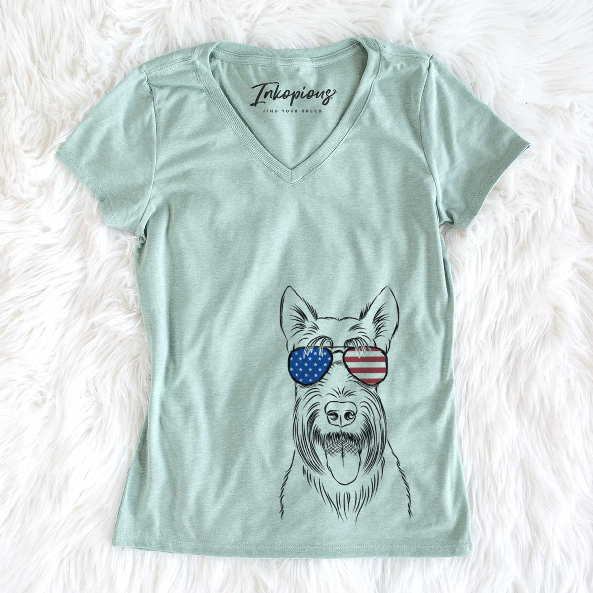 USA Oswald the Scottish Terrier - Women's Perfect V-neck Shirt
