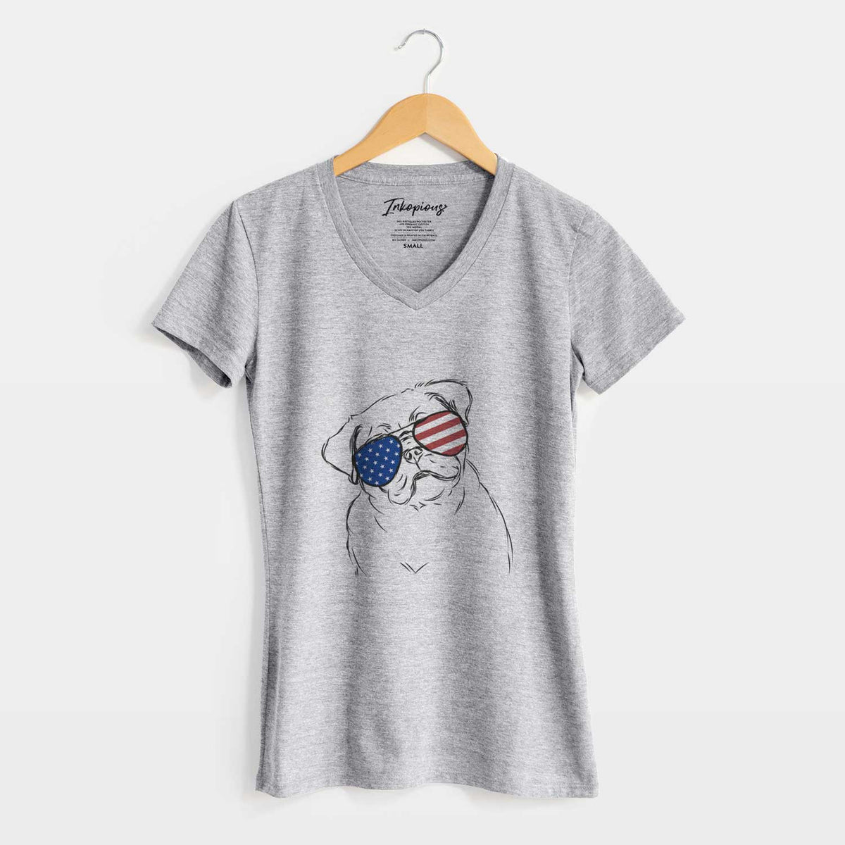 USA Otis the Pug - Women&#39;s Perfect V-neck Shirt