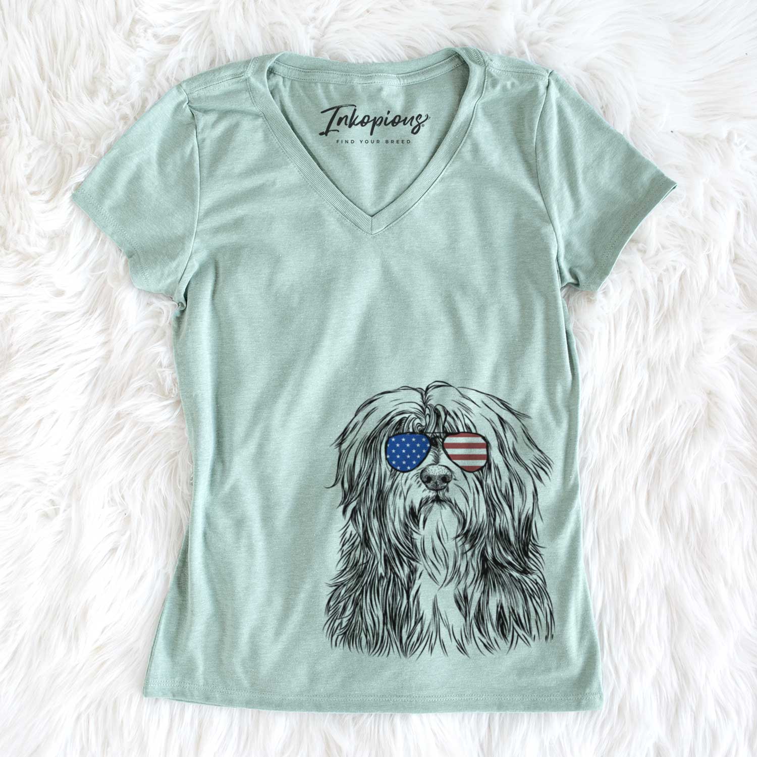 USA Otto the Polish Lowland Sheepdog - Women's Perfect V-neck Shirt