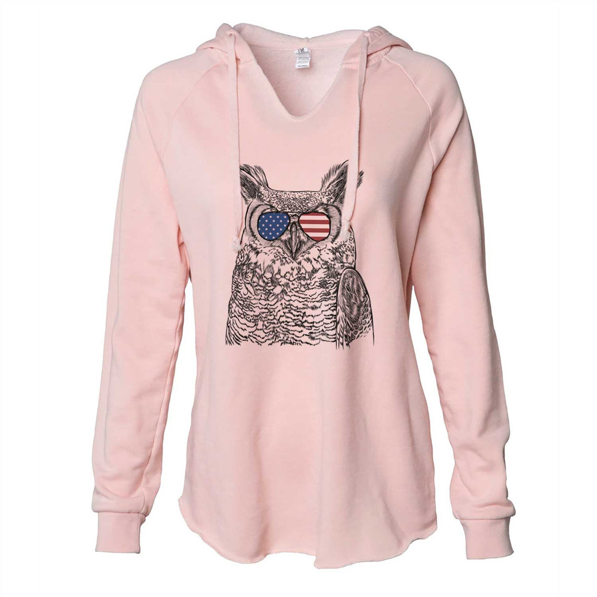 USA Ozwald the Grey Horned Owl - Cali Wave Hooded Sweatshirt